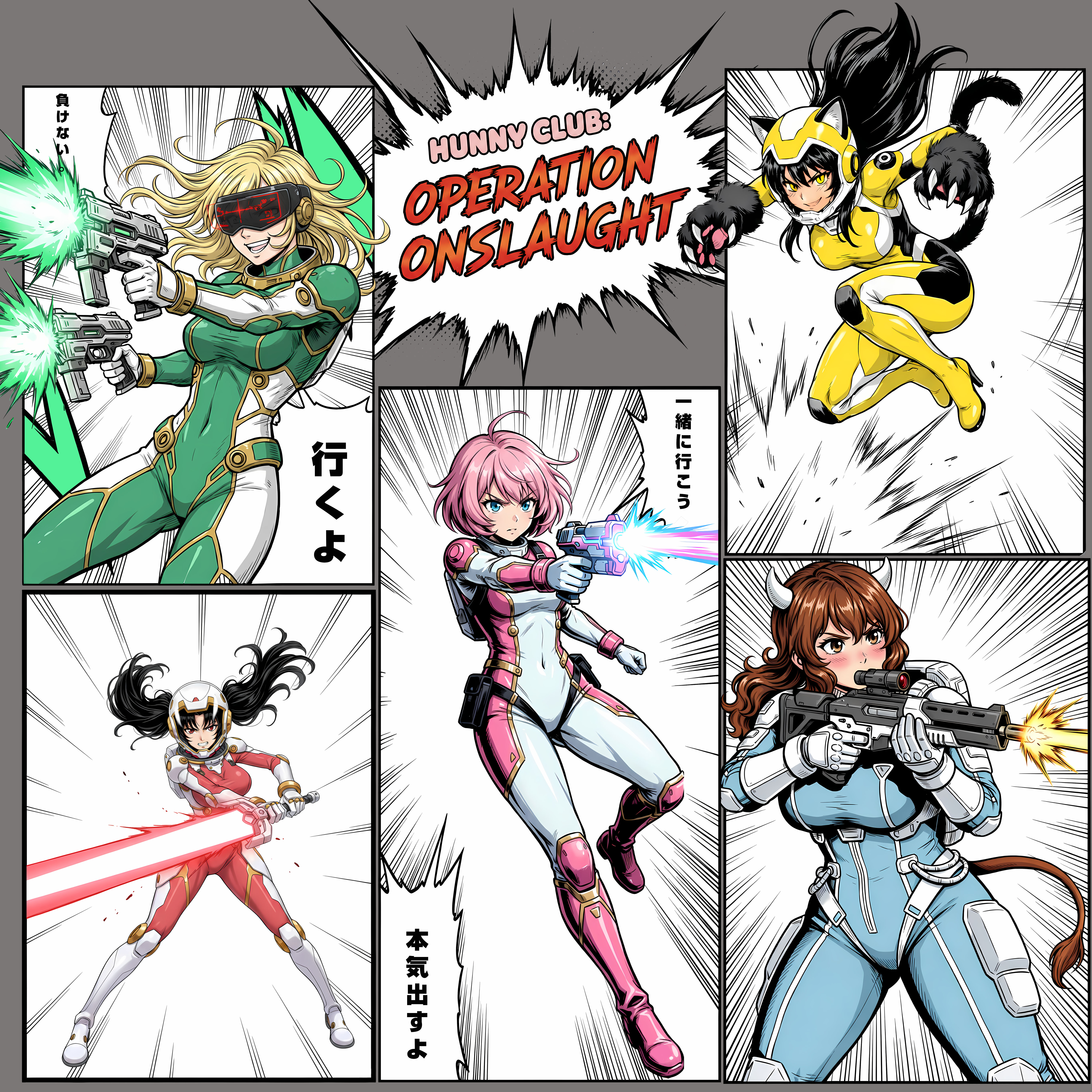 Hunny Club: Operation Onslaught Manga Anime Tee — Graphic T-Shirt