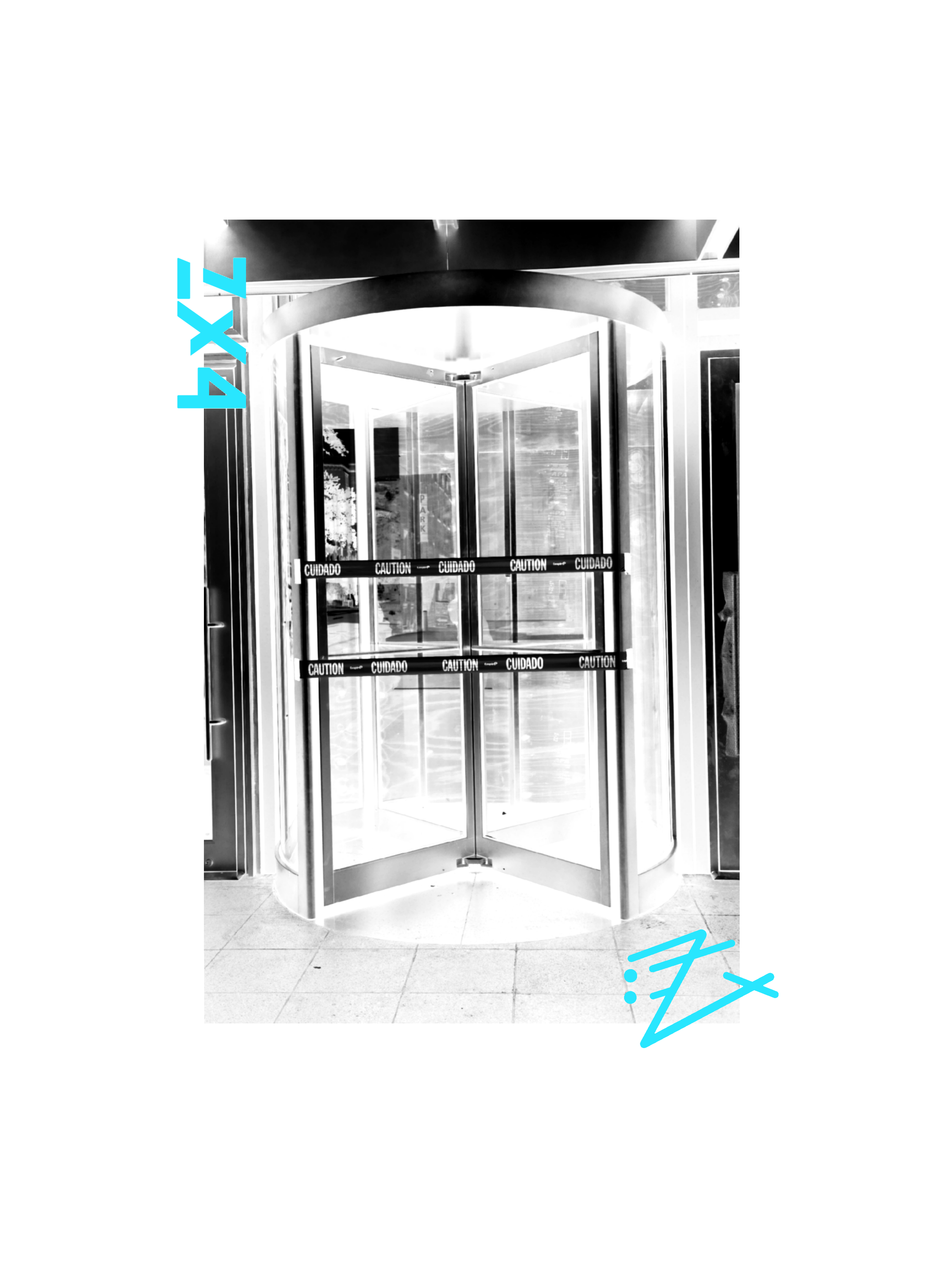 Revolving Door Photo Print with Aqua Accents product thumbnail image Revolving Door Photo Print with Aqua Accents product thumbnail image
