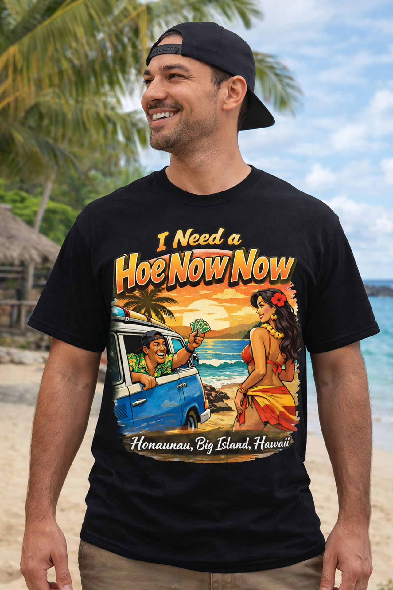 Hawaii Honaunau Big Island Funny Vacation T-Shirt Tropical Beach Graphic Tee product thumbnail image