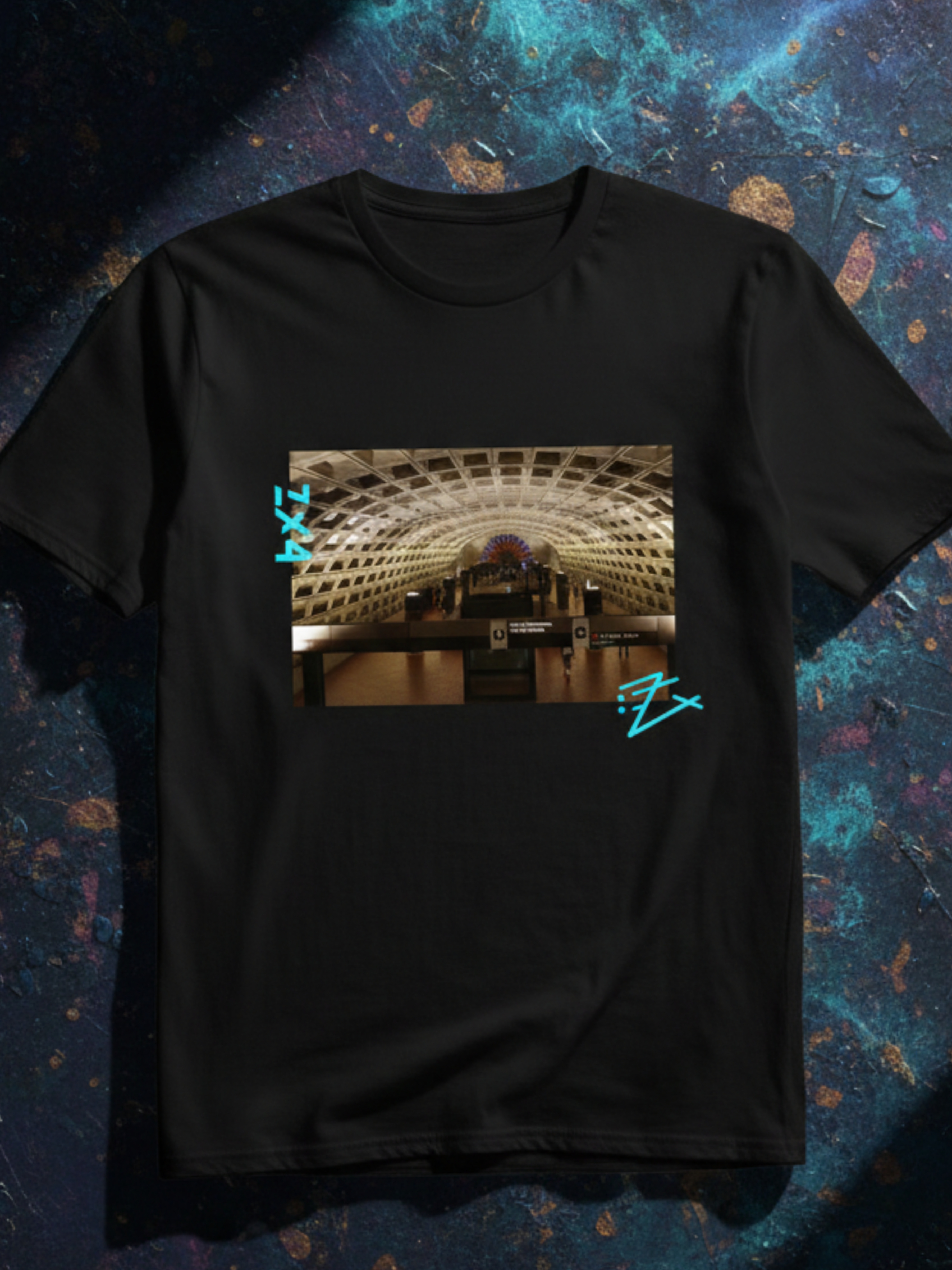 Architectural Metro Station Photo T-Shirt — Urban Transit Vibes product thumbnail image