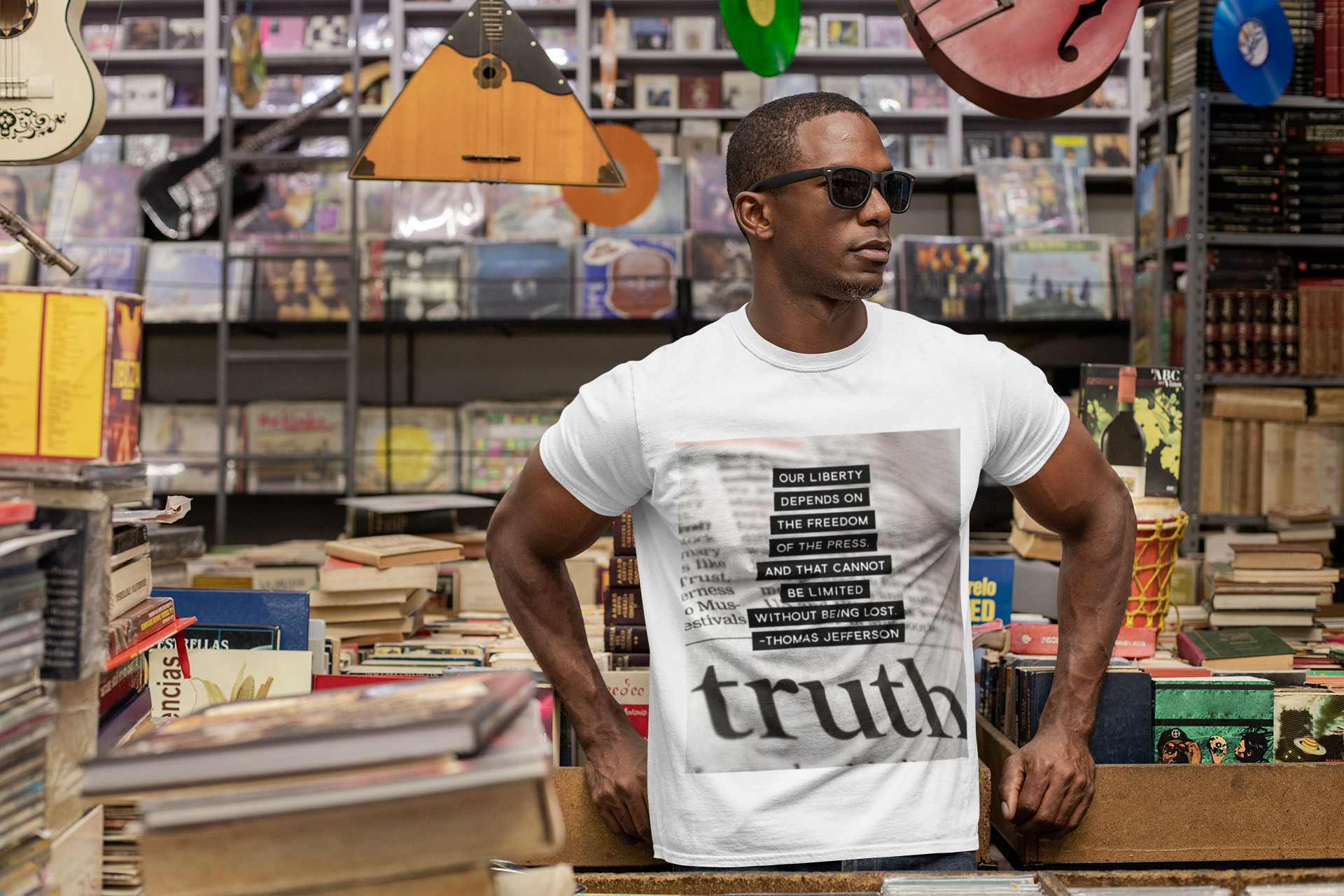 Truth Newspaper Tee— "Our Liberty Depends on the Freedom of the Press" Graphic T-Shirt product thumbnail image