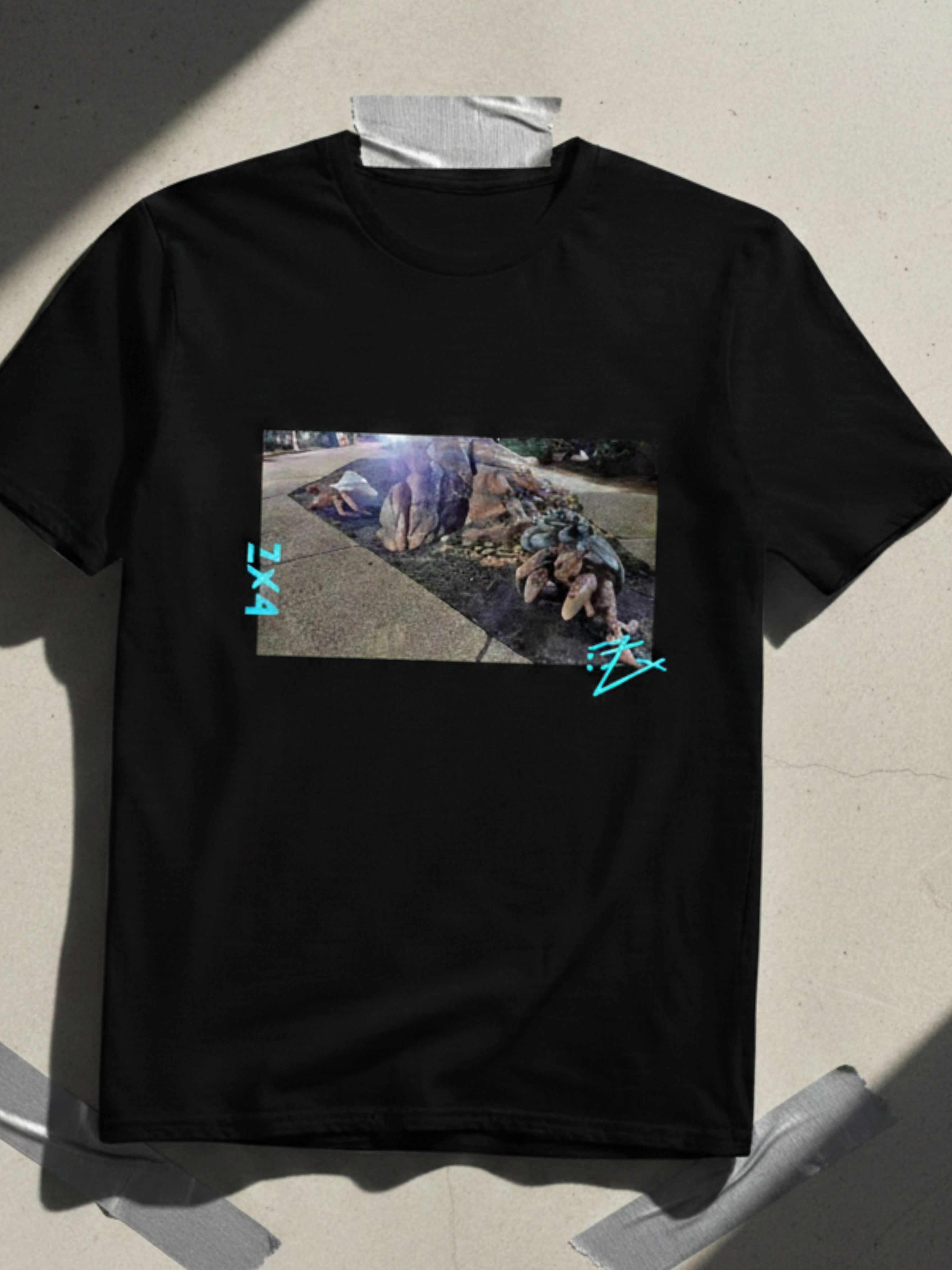 Beach crab Graphic Photo Tee – Vintage Street Scene with Blue Accent product thumbnail image Beach crab Graphic Photo Tee – Vintage Street Scene with Blue Accent product thumbnail image