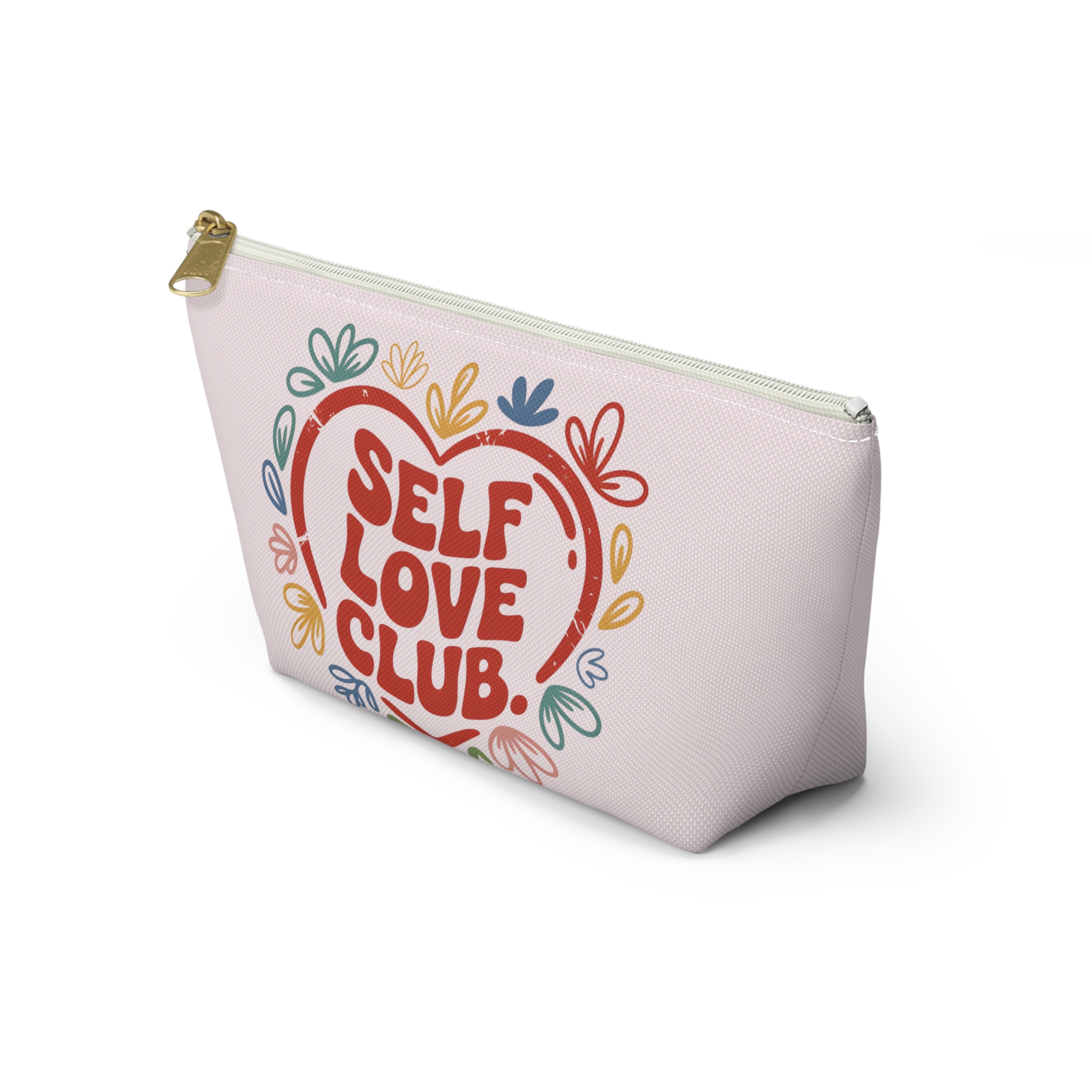 Self Love Club Accessory Pouch — Floral Heart Cosmetic Bag product thumbnail image