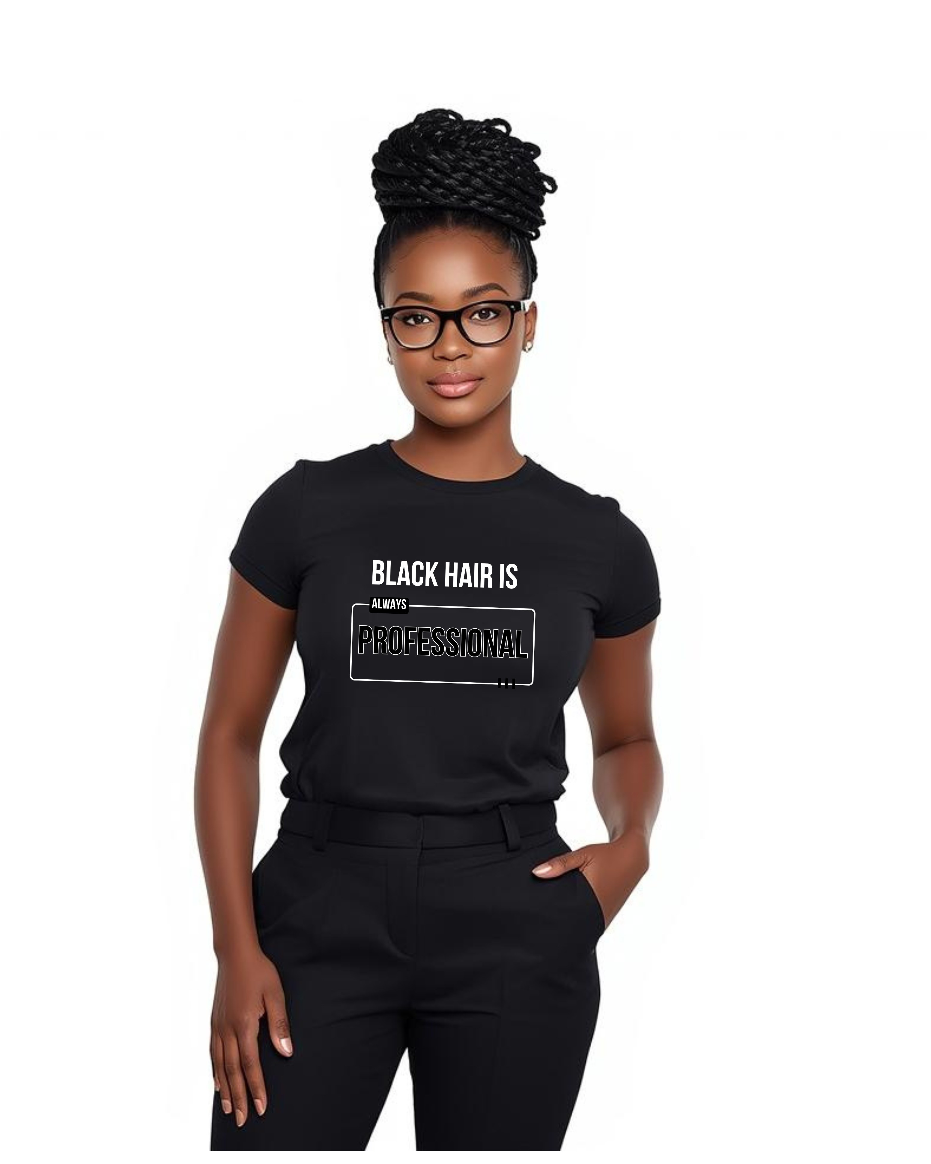"Black Hair is Always Professional" Black Women Hair Empowerment Soft Graphic Tee product thumbnail image "Black Hair is Always Professional" Black Women Hair Empowerment Soft Graphic Tee product thumbnail image