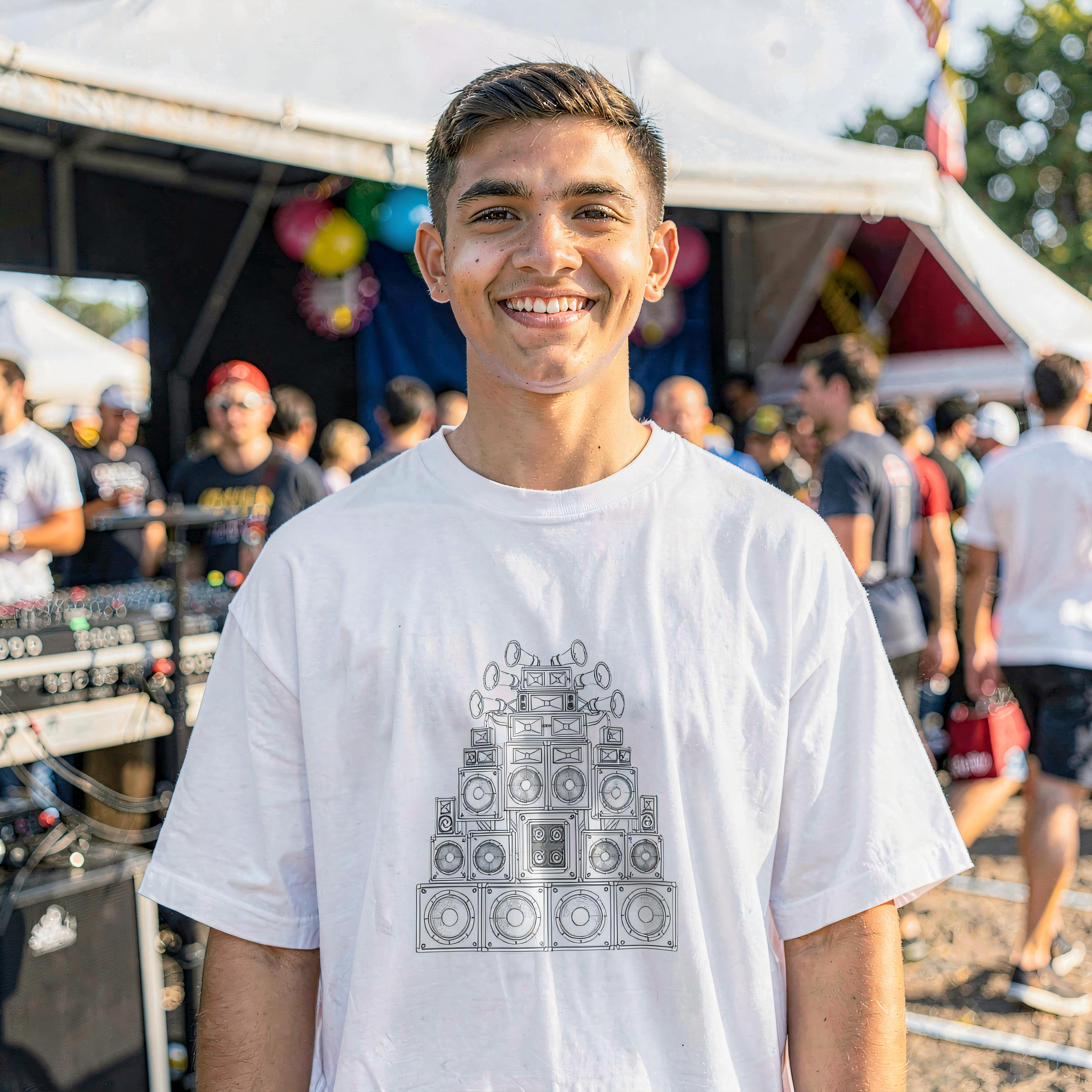 Stacked Speakers Sound System Tee | Audio Culture T-Shirt