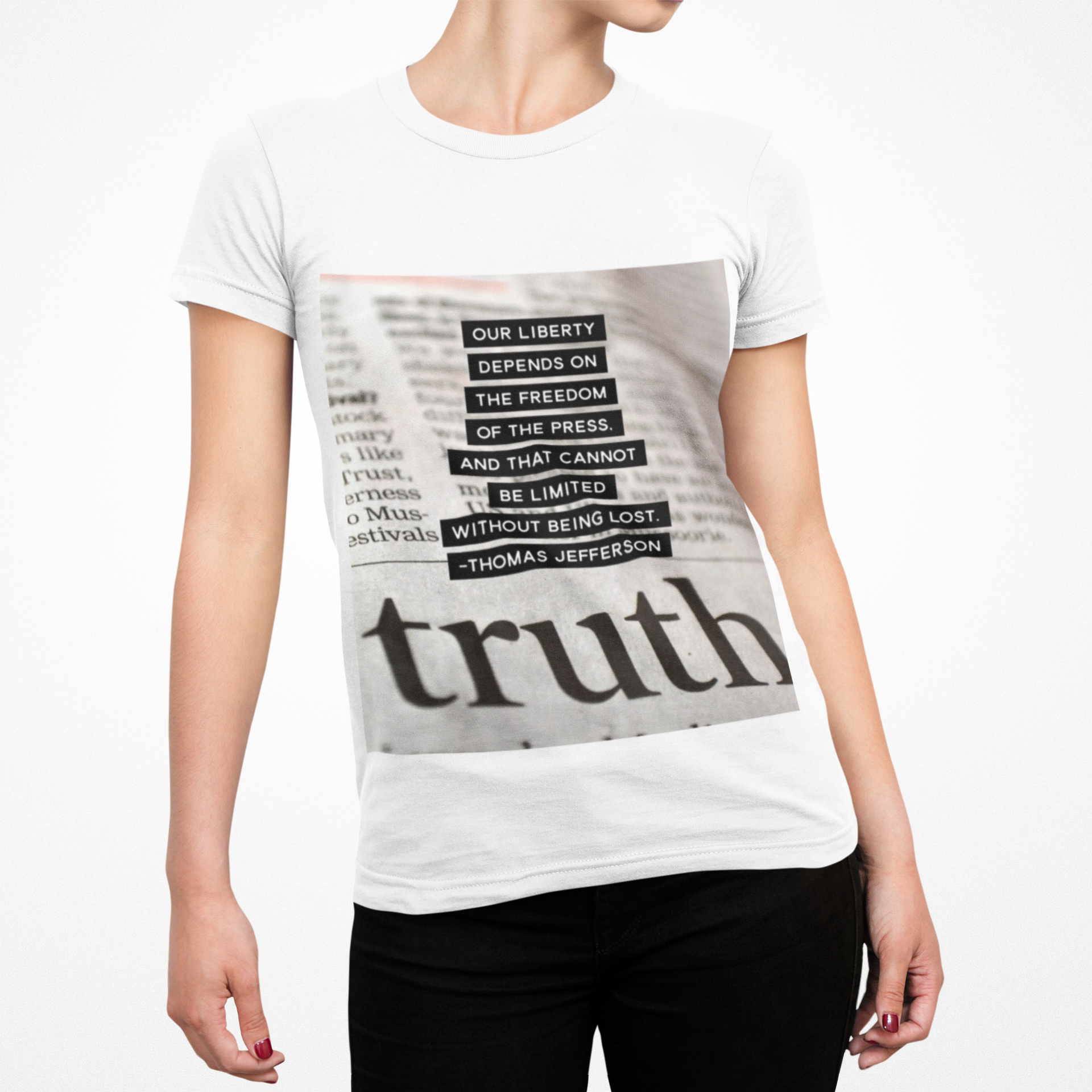 Truth Newspaper Tee— "Our Liberty Depends on the Freedom of the Press" Graphic T-Shirt product thumbnail image