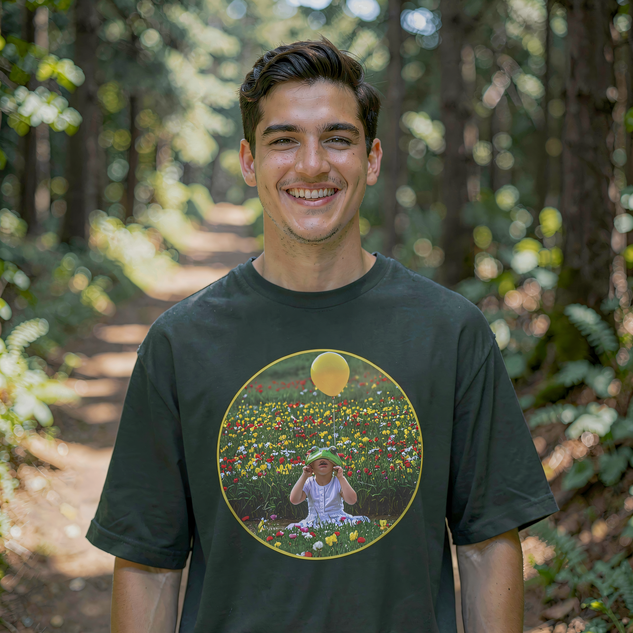 AI Frog T-Shirt | AI Frog Balloon Flowers Tee product thumbnail image AI Frog T-Shirt | AI Frog Balloon Flowers Tee product thumbnail image