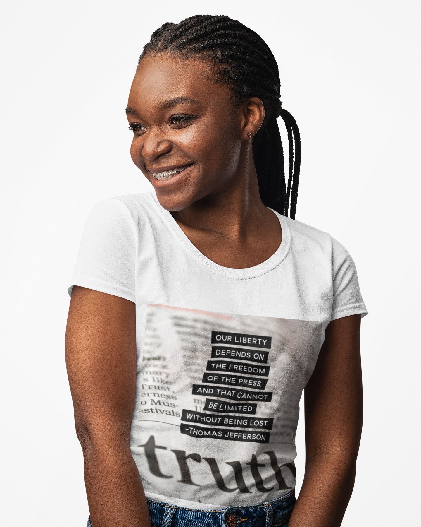 Truth Newspaper Tee— "Our Liberty Depends on the Freedom of the Press" Graphic T-Shirt product thumbnail image Truth Newspaper Tee— "Our Liberty Depends on the Freedom of the Press" Graphic T-Shirt product thumbnail image