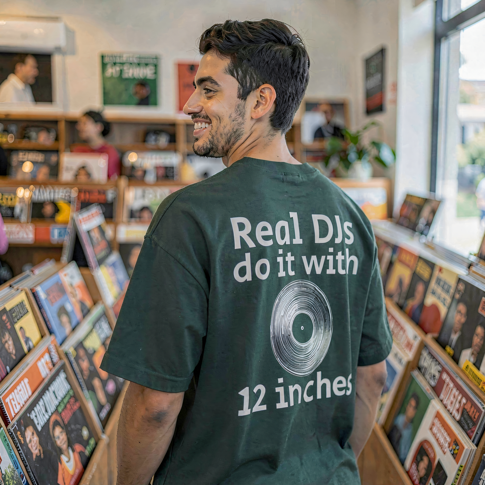Vinyl Record T-Shirt | Real DJs do it with 12 inches DJ Music Tee product thumbnail image Vinyl Record T-Shirt | Real DJs do it with 12 inches DJ Music Tee product thumbnail image