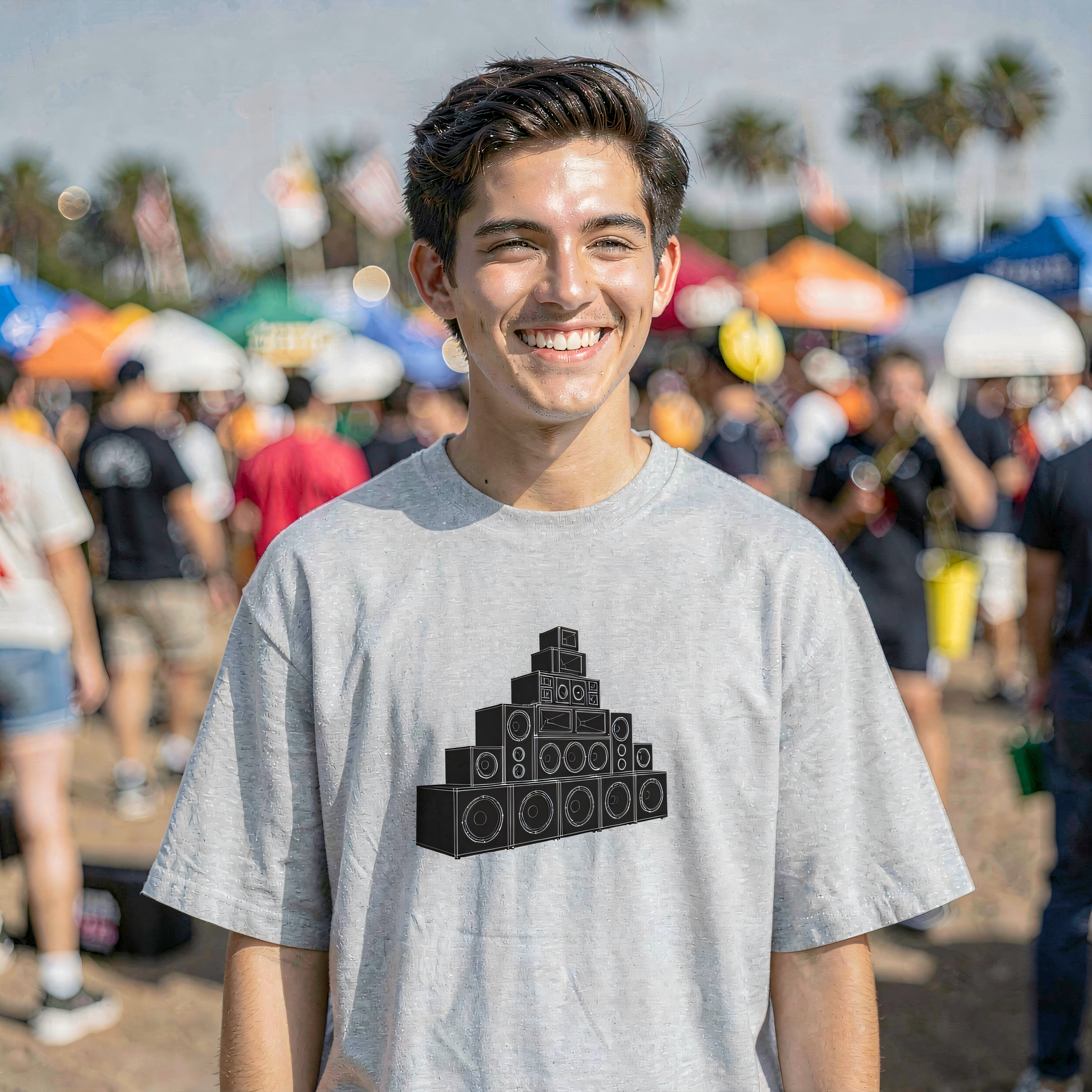 Sound System Speaker Stack T-Shirt | DJ Concert Audio Tee product thumbnail image Sound System Speaker Stack T-Shirt | DJ Concert Audio Tee product thumbnail image