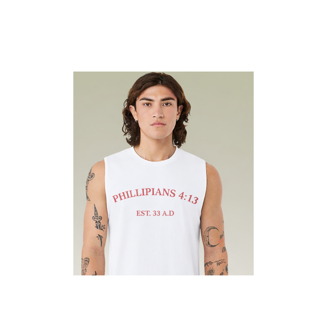 Faith Over Fear Muscle Tank — Philippians 4:13 Christian Workout Tank product thumbnail image Faith Over Fear Muscle Tank — Philippians 4:13 Christian Workout Tank product thumbnail image
