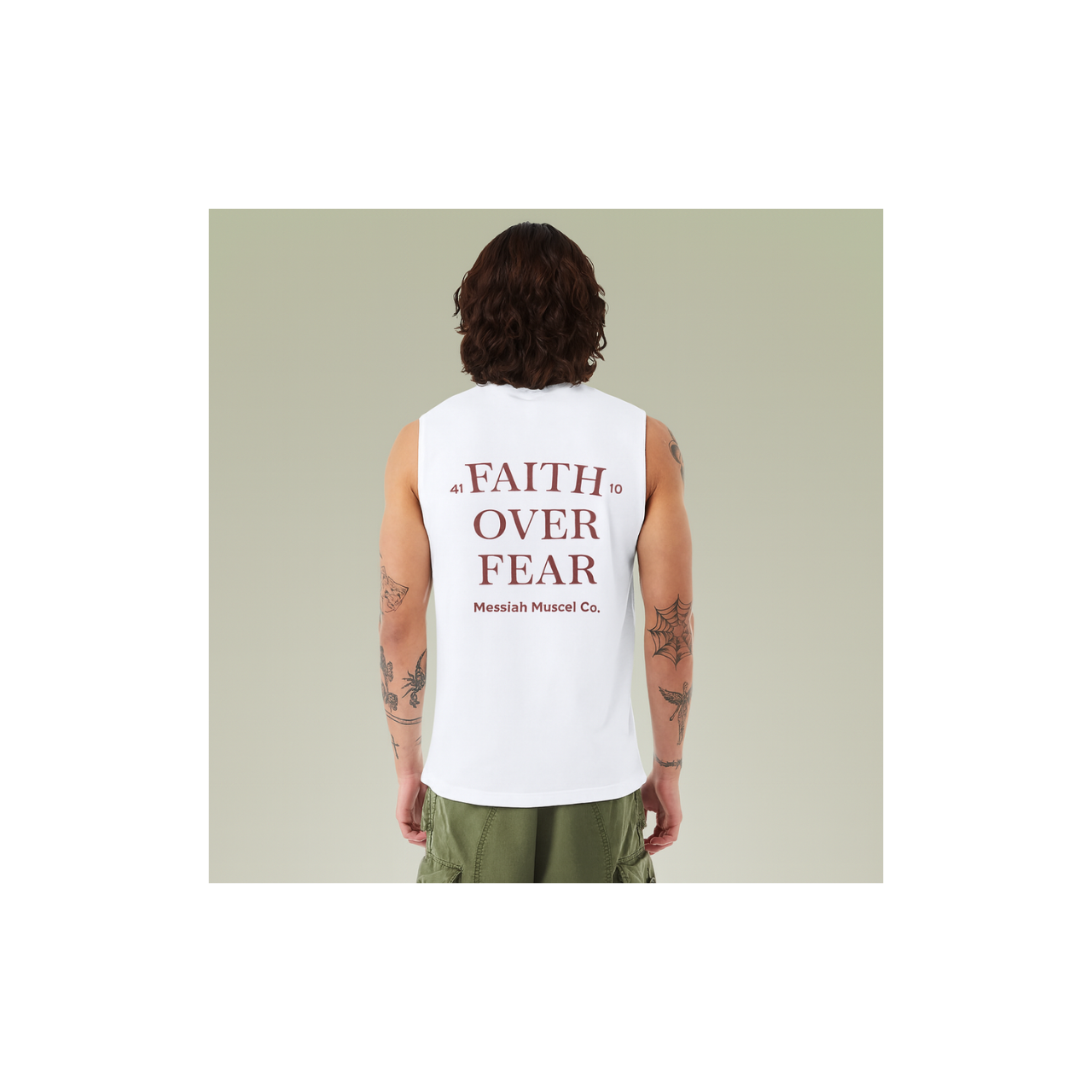 Faith Over Fear Muscle Tank — Philippians 4:13 Christian Workout Tank product thumbnail image