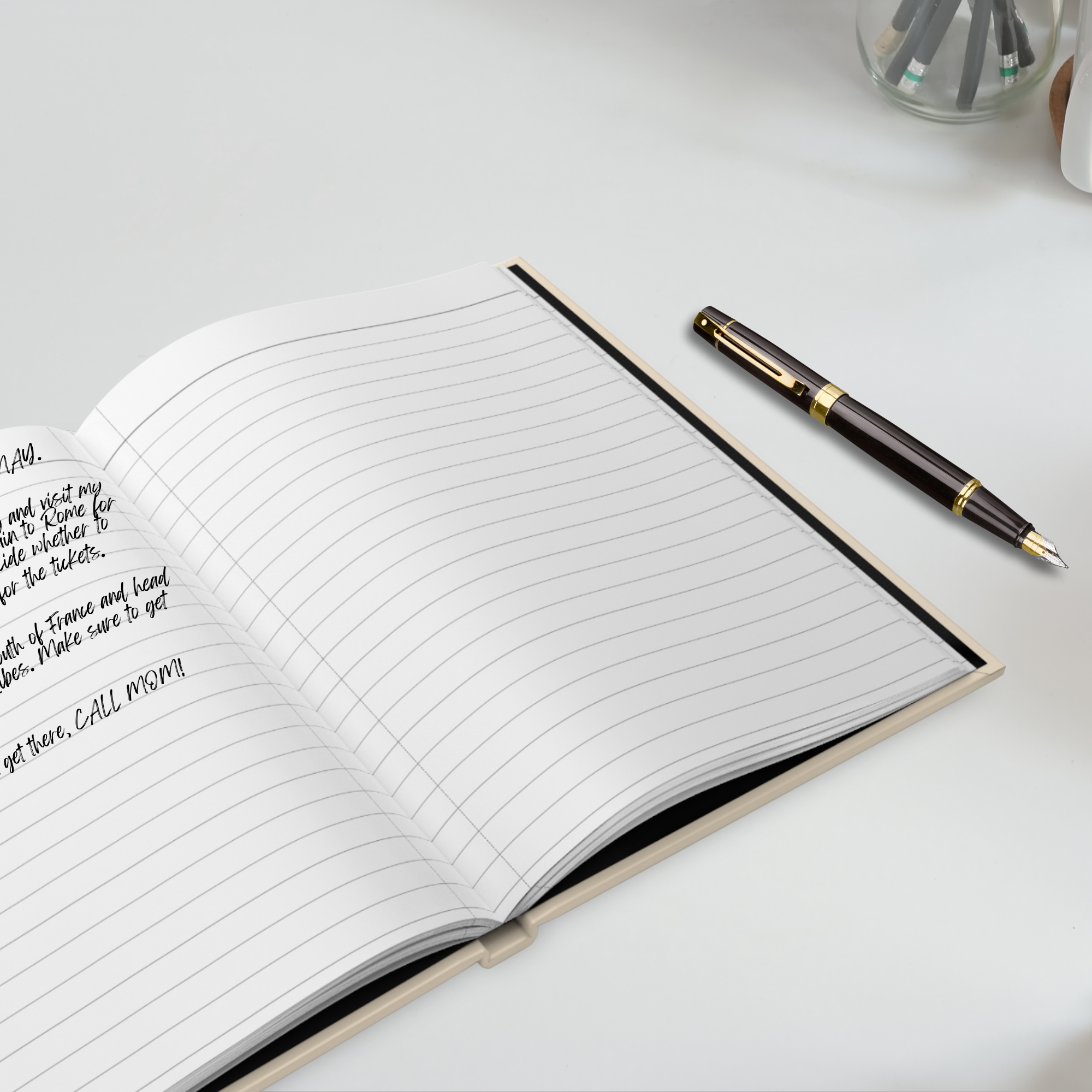 Personalized solo trip travel journal in boho beach style with custom name and year product thumbnail image