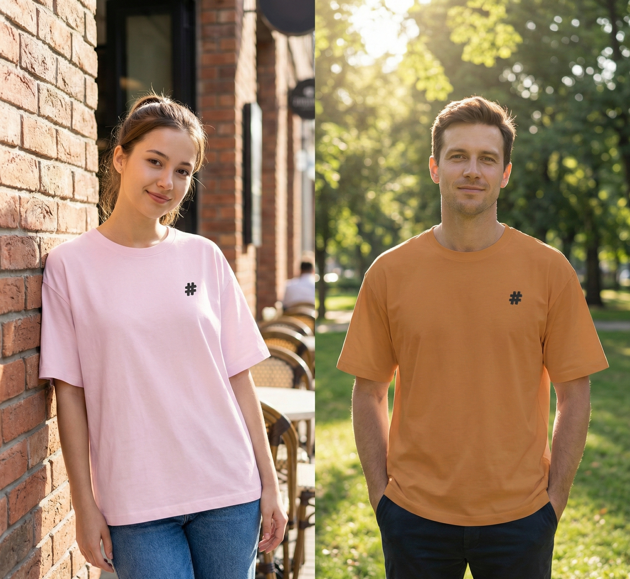 Hashtag Pound Sign Ink Logo T-Shirt | Simple Logo Tee