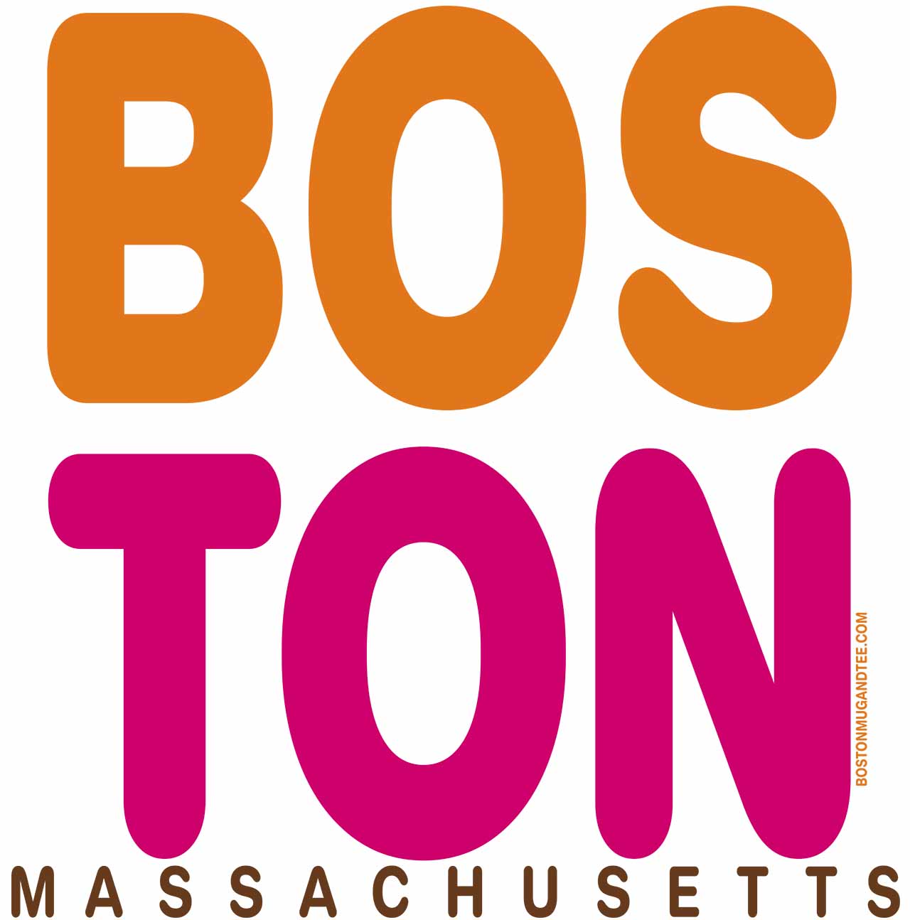 Boston Massachusetts Retro Colorblock Tee - FREE SHIPPING product thumbnail image