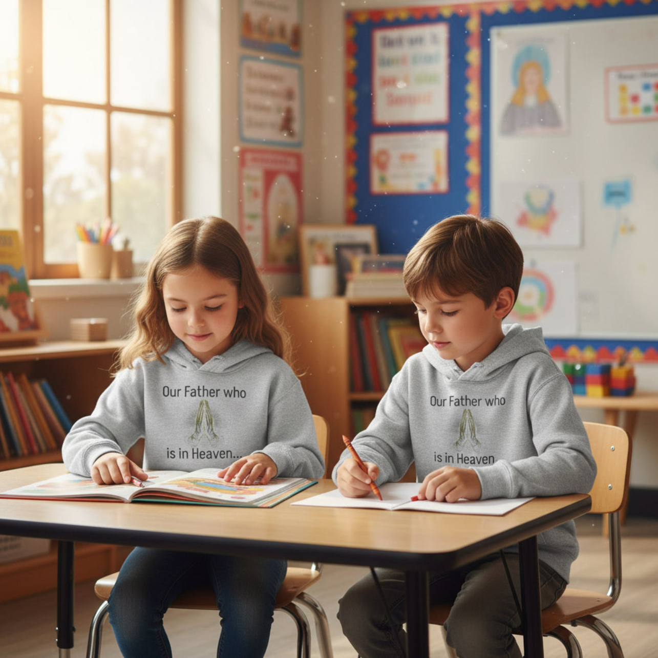 Youth Hoodie — "Our Father Who Is in Heaven" Prayer Design (Religious Kids Pullover) product thumbnail image Youth Hoodie — "Our Father Who Is in Heaven" Prayer Design (Religious Kids Pullover) product thumbnail image