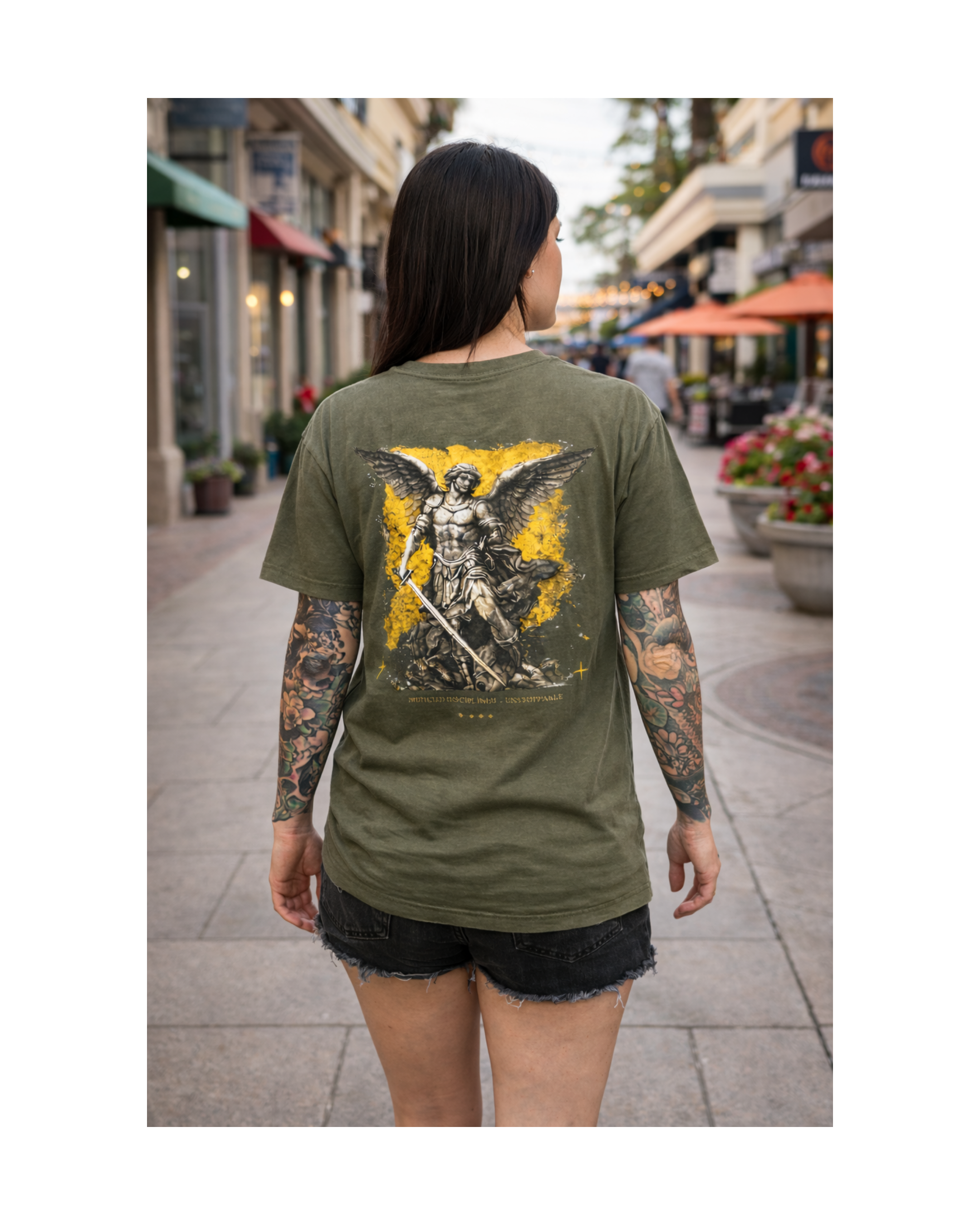 Archangel Michael Graphic T-Shirt — Saint Michael Vintage Back Print product thumbnail image Archangel Michael Graphic T-Shirt — Saint Michael Vintage Back Print product thumbnail image