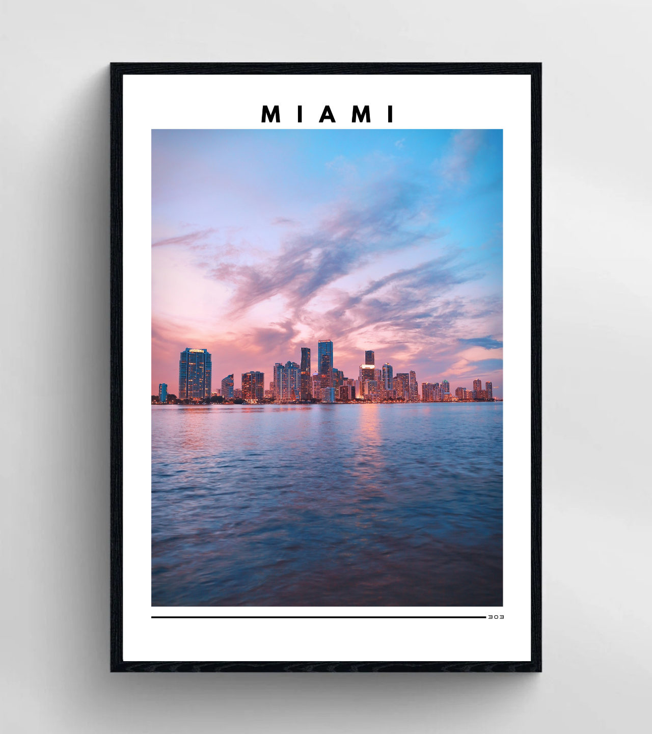 Miami Skyline Sunset Poster  product thumbnail image