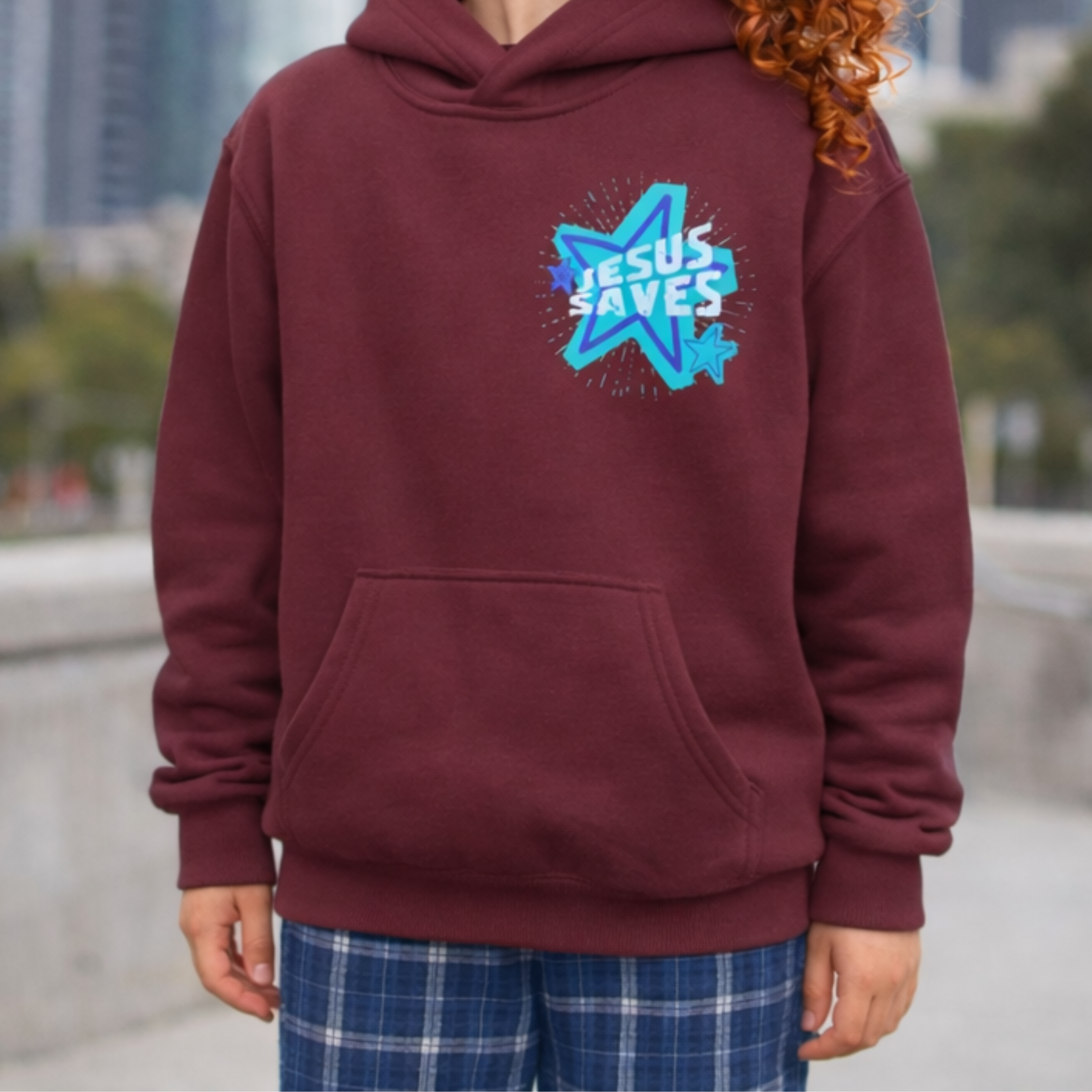 'Jesus Saves' Youth Hoodie product thumbnail image 'Jesus Saves' Youth Hoodie product thumbnail image