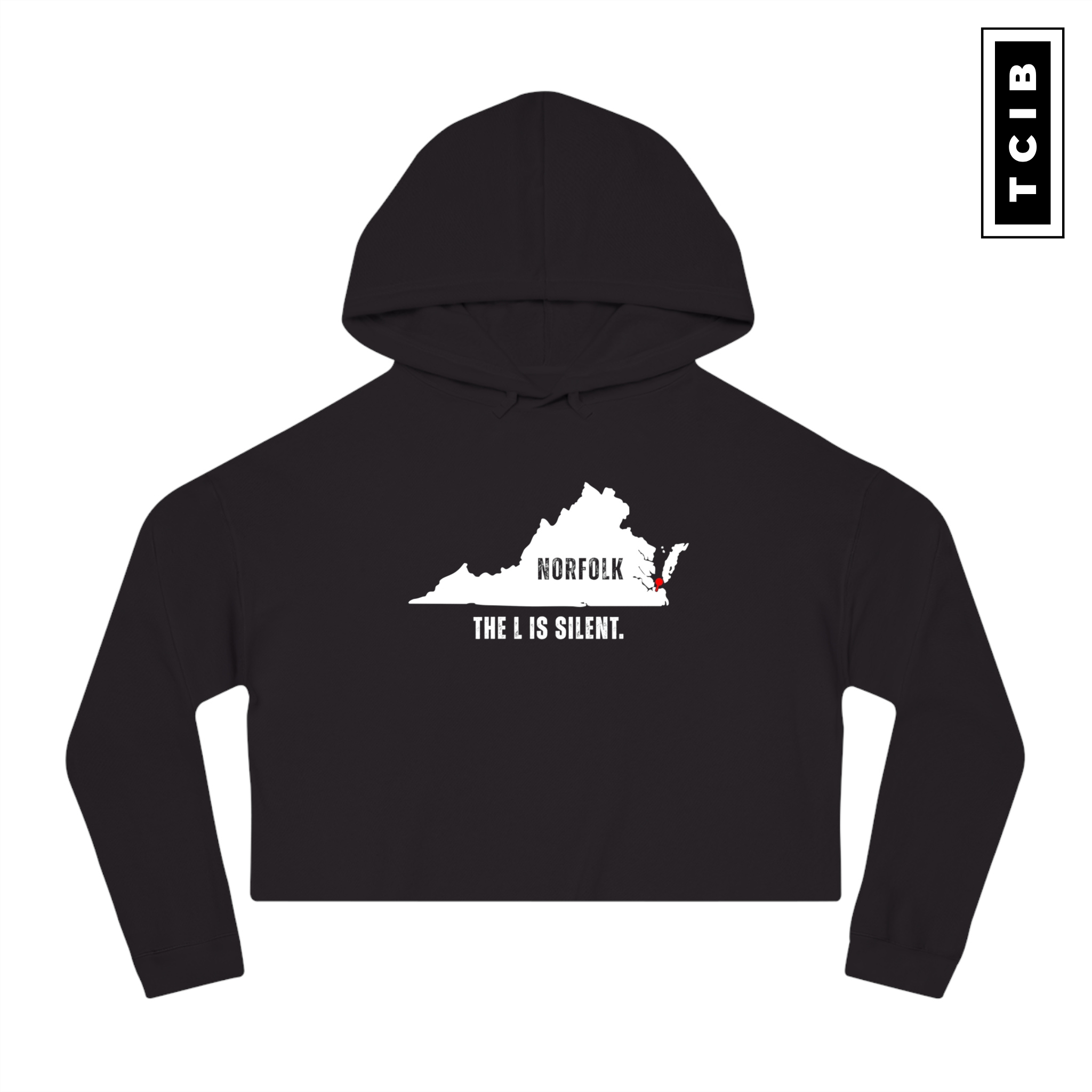 Norfolk The “L” is Silent Cropped Hoodie