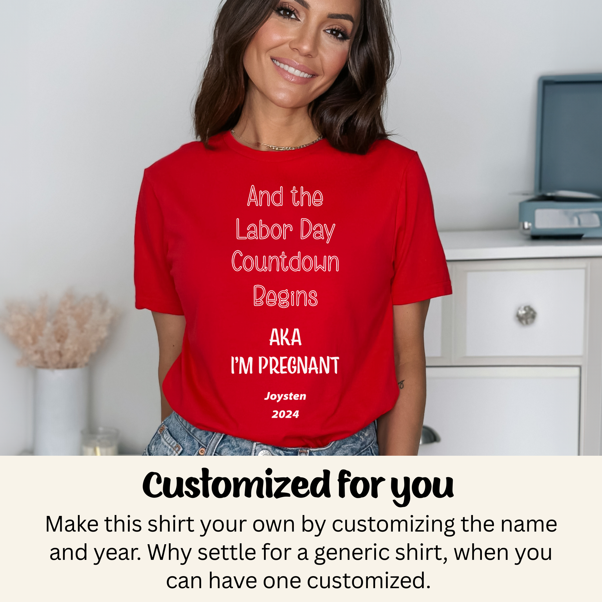 Pregnancy Announcement I’m Pregnant Shirts, Personalized Baby Announcement Shirt, Custom Mom To Be Pregnancy News Shirt  product thumbnail image