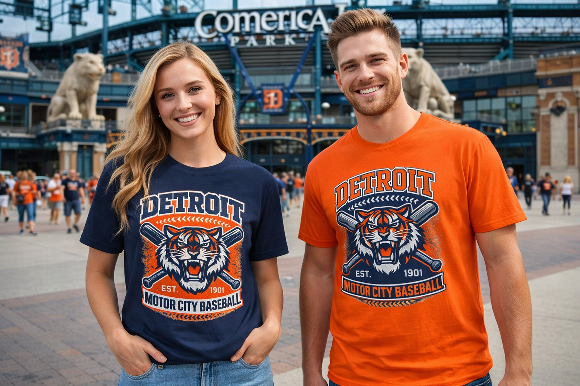 Detroit Motor City Baseball T Shirt Detroit Tigers Navy Orange Fan Tee product thumbnail image Detroit Motor City Baseball T Shirt Detroit Tigers Navy Orange Fan Tee product thumbnail image