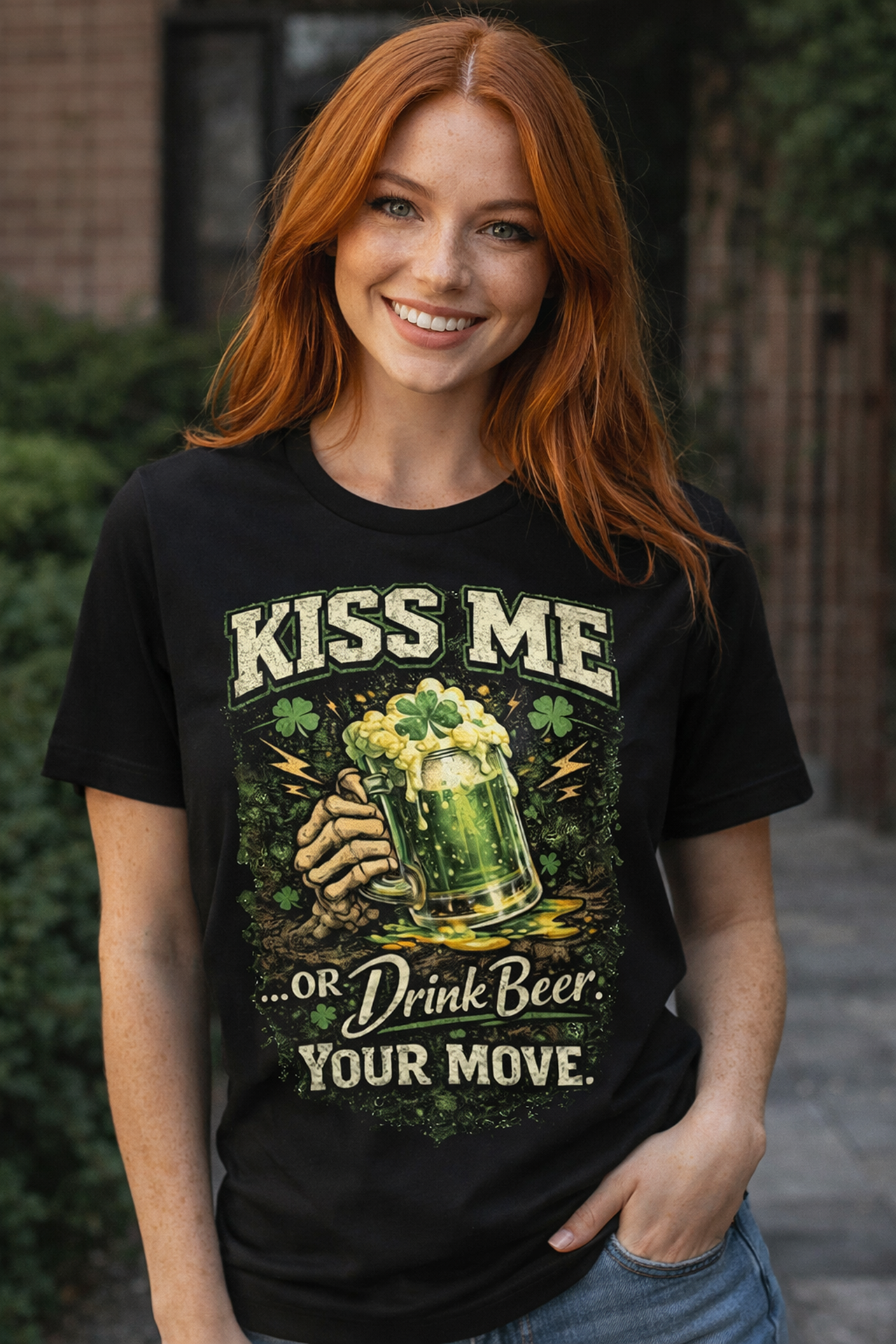 Kiss Me Or Drink Beer Shirt St Patricks Day Funny Irish Beer Tee Unisex product thumbnail image Kiss Me Or Drink Beer Shirt St Patricks Day Funny Irish Beer Tee Unisex product thumbnail image