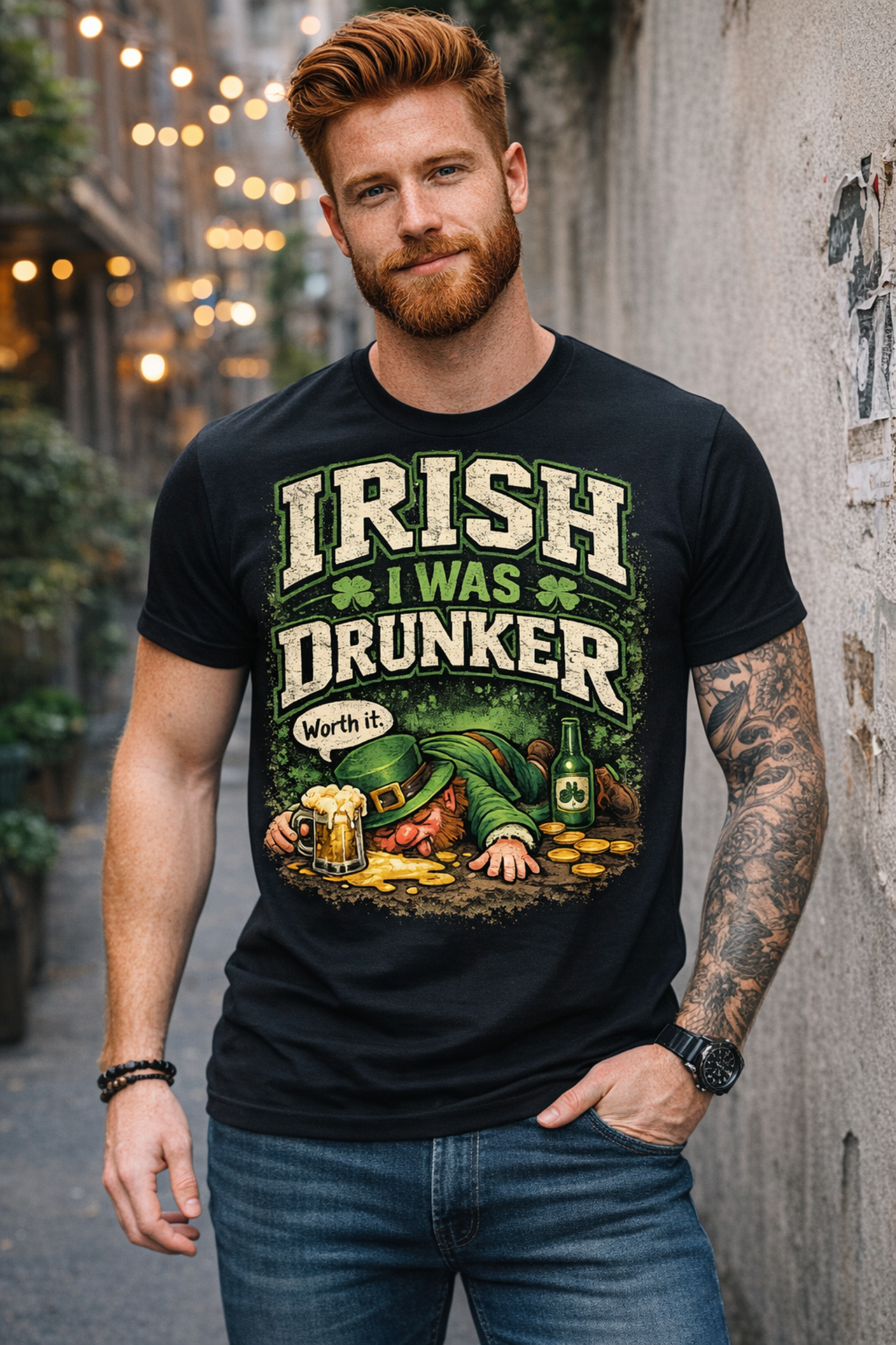 Irish I Was Drunker Shirt Funny St Patricks Day Leprechaun Tee Unisex