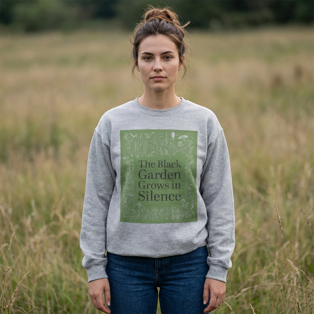 Sweatshirt — "The Black Garden Grows in Silence" Green Botanical Crewneck product thumbnail image Sweatshirt — "The Black Garden Grows in Silence" Green Botanical Crewneck product thumbnail image