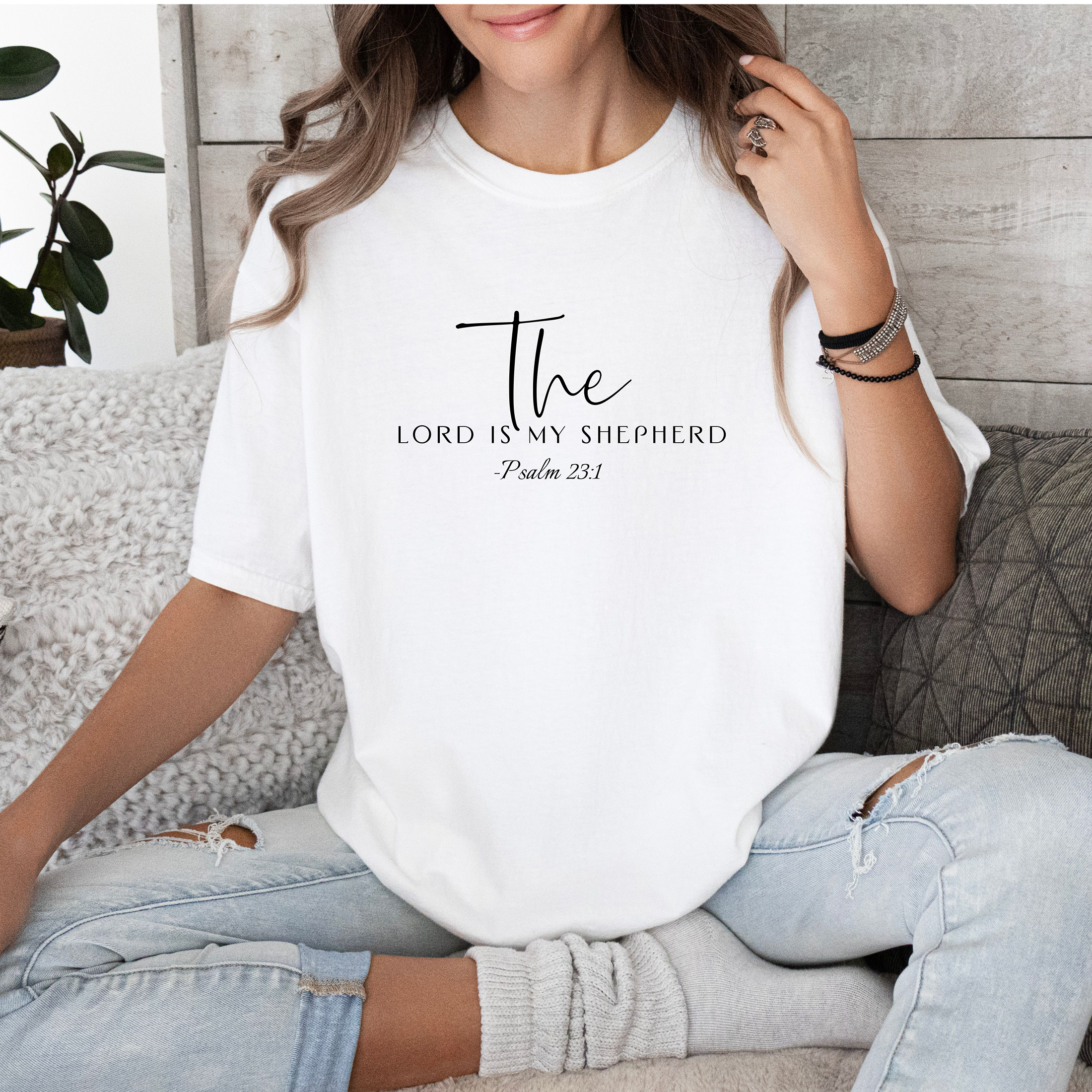 T-Shirt — "The Lord Is My Shepherd" Psalm 23:1 Minimal Faith Tee product thumbnail image T-Shirt — "The Lord Is My Shepherd" Psalm 23:1 Minimal Faith Tee product thumbnail image