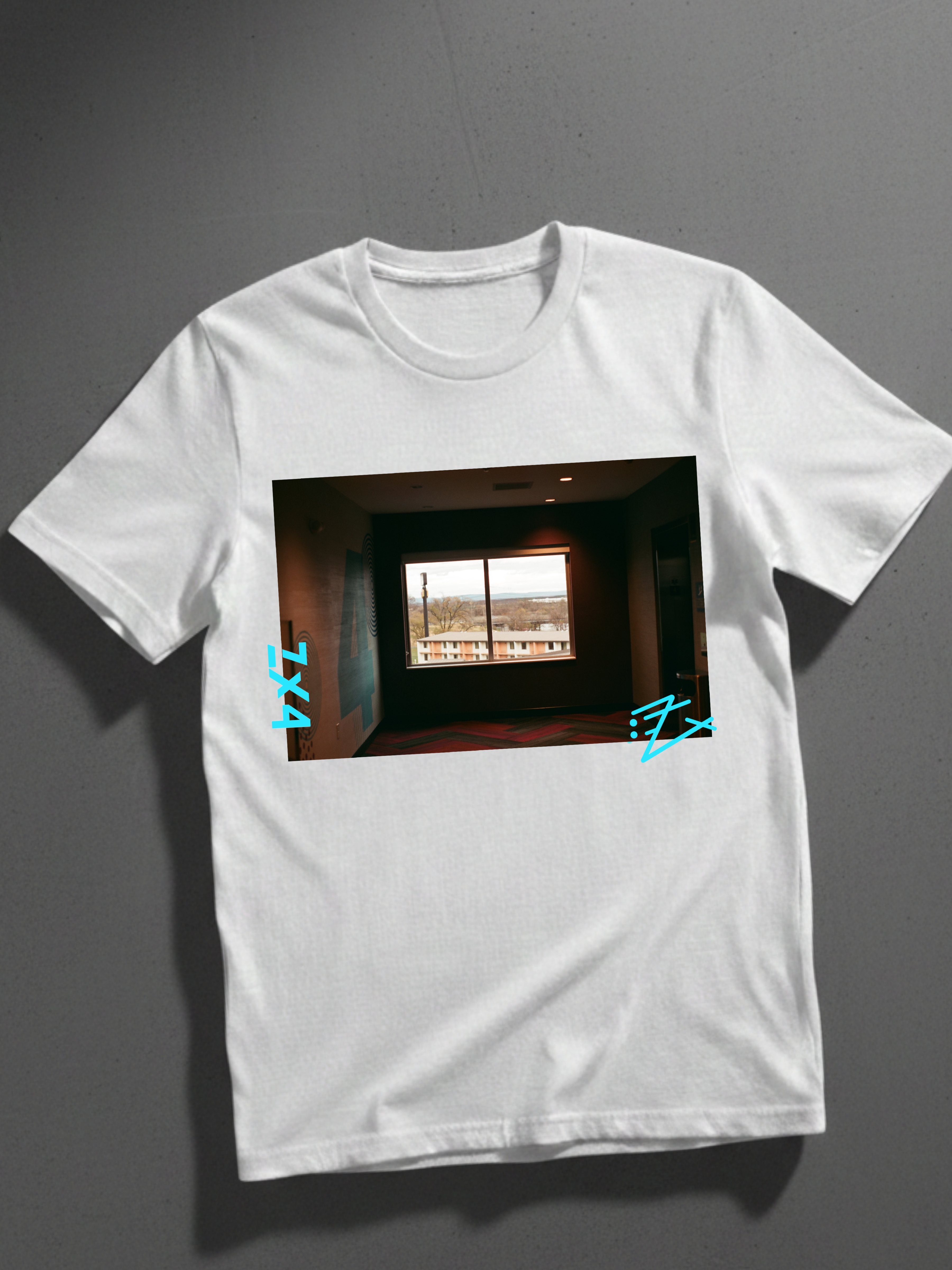 Window View Photo Tee — Minimal Sunset Room Graphic T-Shirt product thumbnail image
