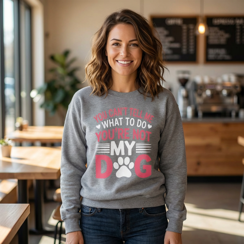 Dog Lover Sweatshirt - "You Can't Tell Me What To Do, You're Not My Dog" Crewneck