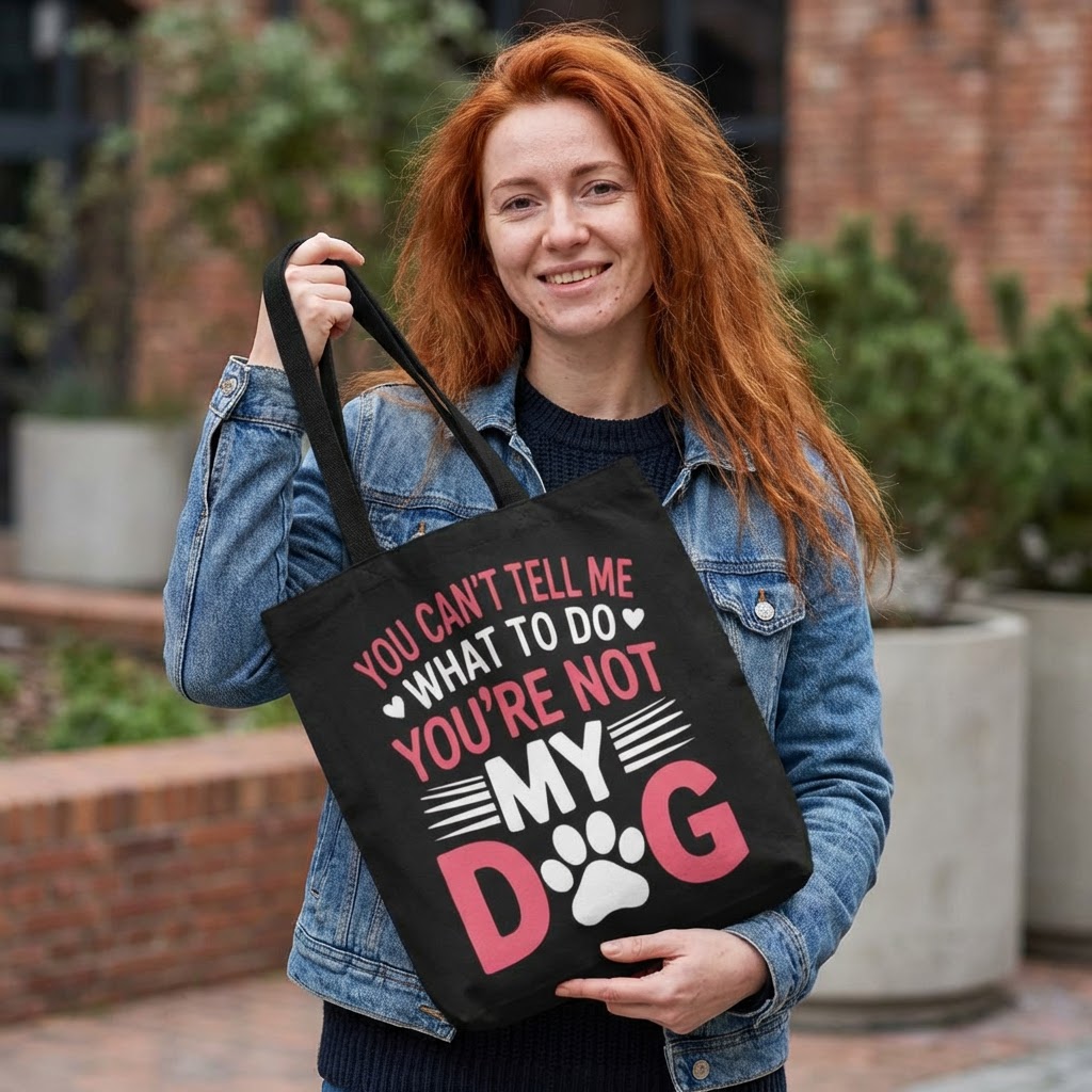 Dog Lover Tote Bag — "You Can't Tell Me What To Do You're Not My Dog"