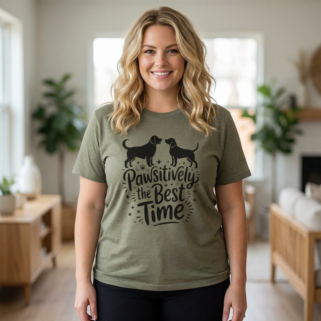 Pawsitively the Best Time T-Shirt — Cute Dog Lover Graphic Tee