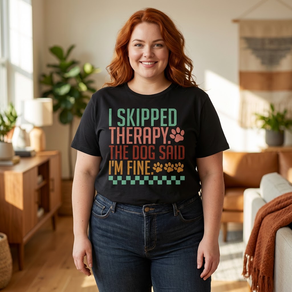 I Skipped Therapy The Dog Said I'm Fine T-Shirt — Funny Dog Lover Tee