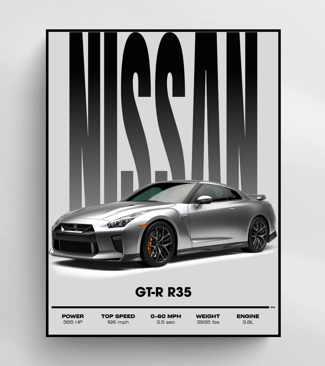 Nissan GT‑R R35 Poster - with Specs
