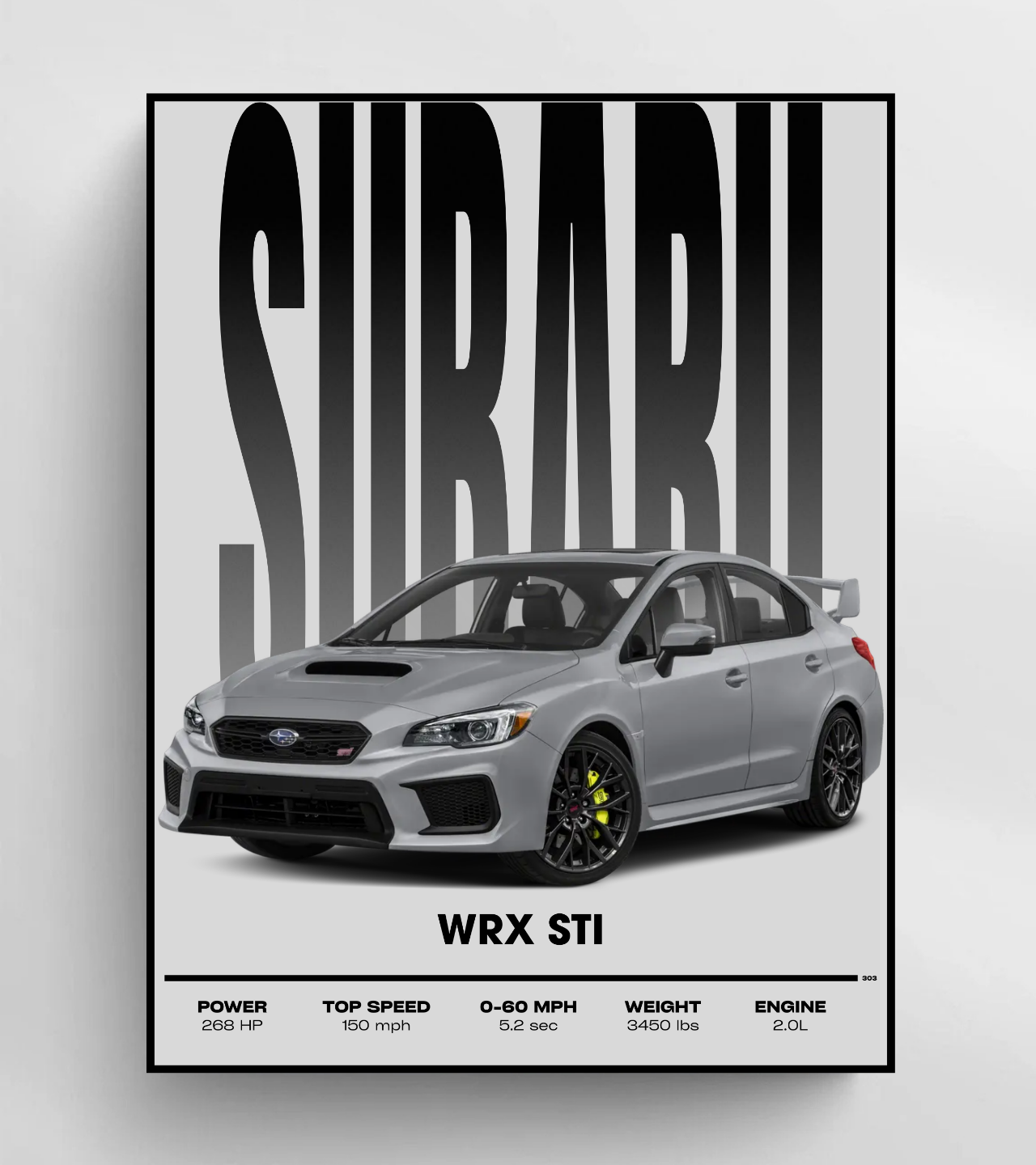 Subaru WRX STI Performance Rolled Poster — Car Specs, Grey WRX Sport Print product thumbnail image Subaru WRX STI Performance Rolled Poster — Car Specs, Grey WRX Sport Print product thumbnail image