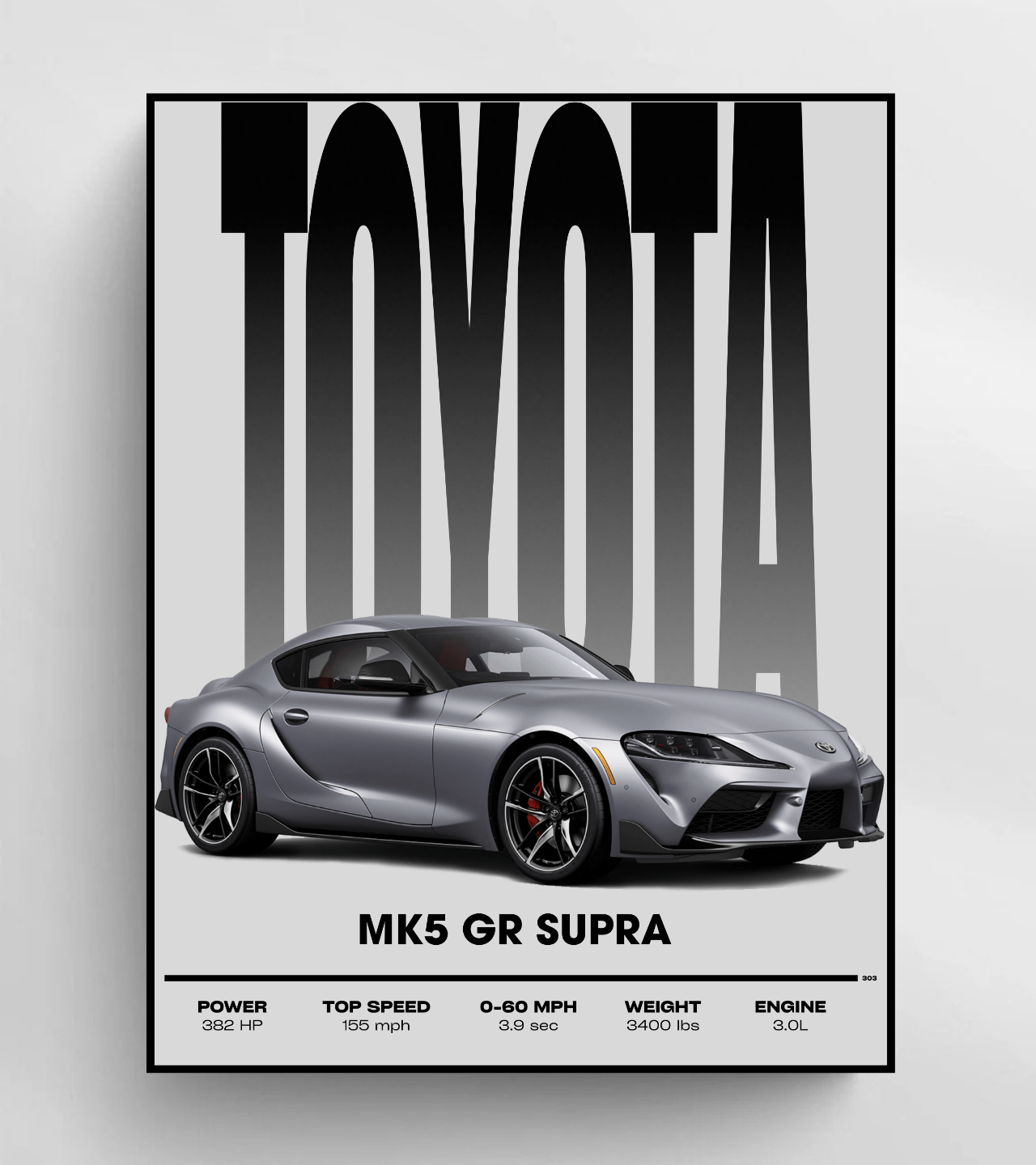 Toyota MK5 GR Supra Poster — Rolled Car Poster with Specs product thumbnail image Toyota MK5 GR Supra Poster — Rolled Car Poster with Specs product thumbnail image