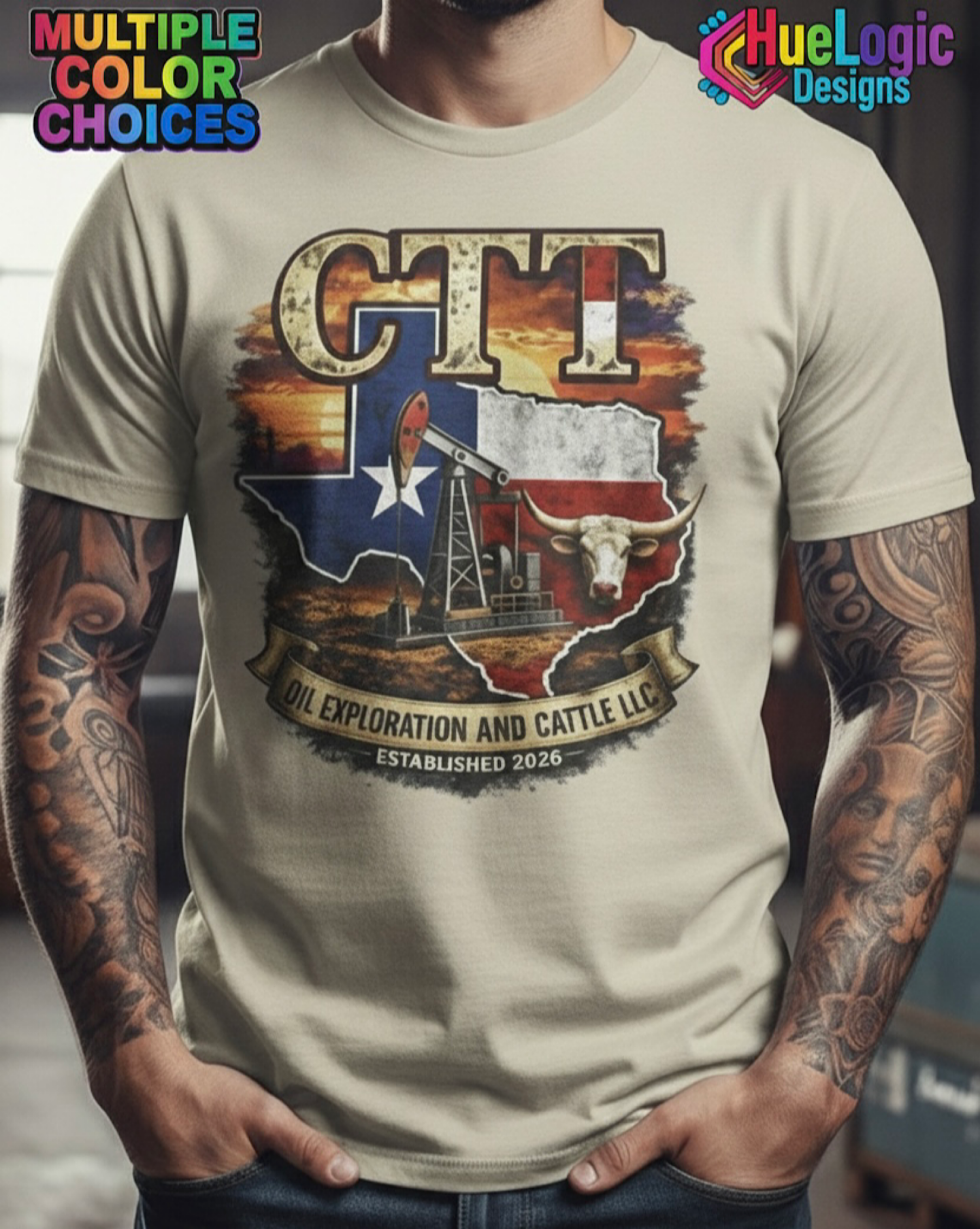 CTT Landman M-Tex Oil Exploration &amp; Cattle Company T-Shirt product thumbnail image