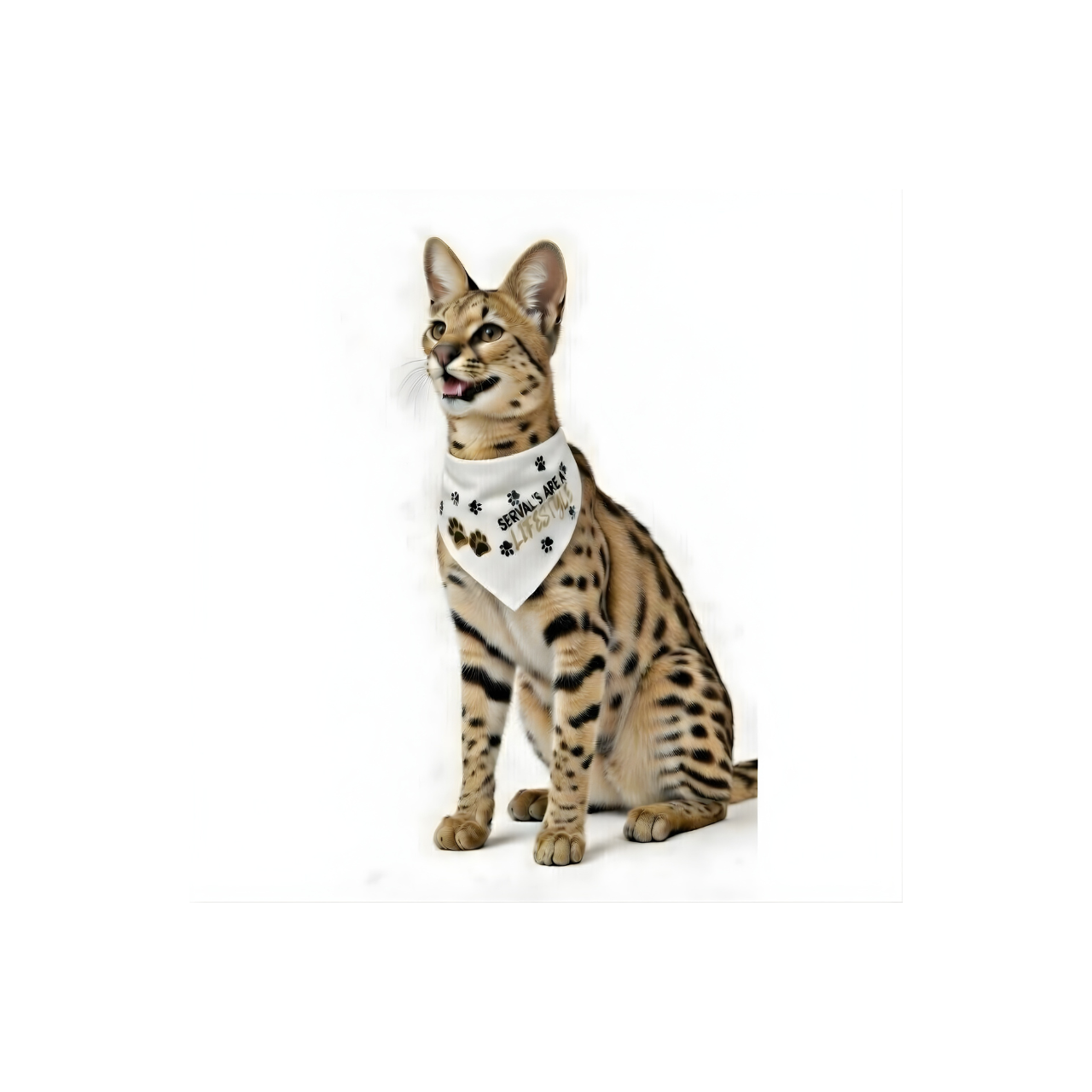 Pet Bandana Collar — “Servals Are a Lifestyle” Paw Print Dog & Cat Bandana product thumbnail image Pet Bandana Collar — “Servals Are a Lifestyle” Paw Print Dog & Cat Bandana product thumbnail image
