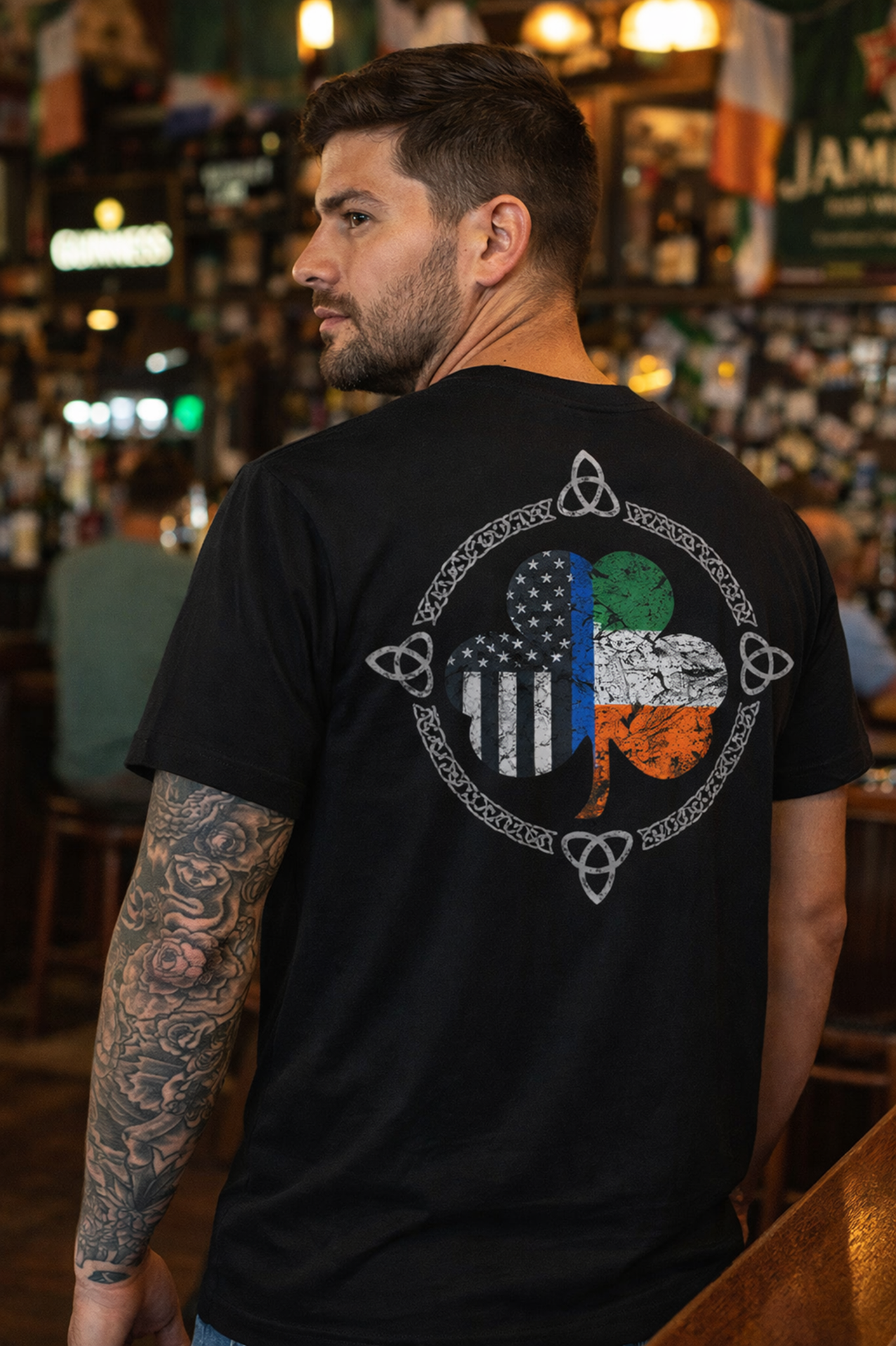 Blue Line-Irish Flag T-Shirt product thumbnail image Blue Line-Irish Flag T-Shirt product thumbnail image