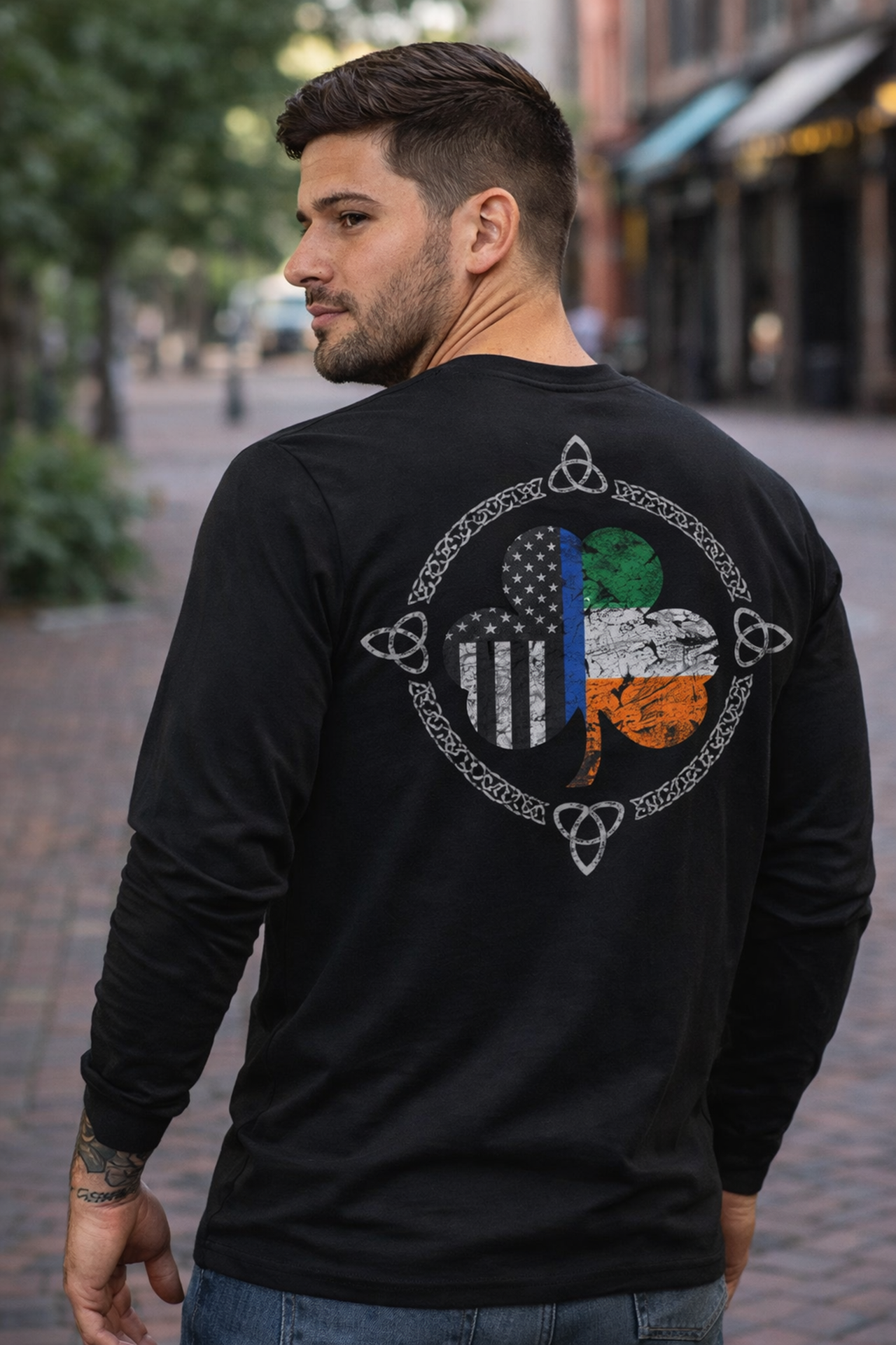 Blue Line-Irish Flag Long Sleeve product thumbnail image