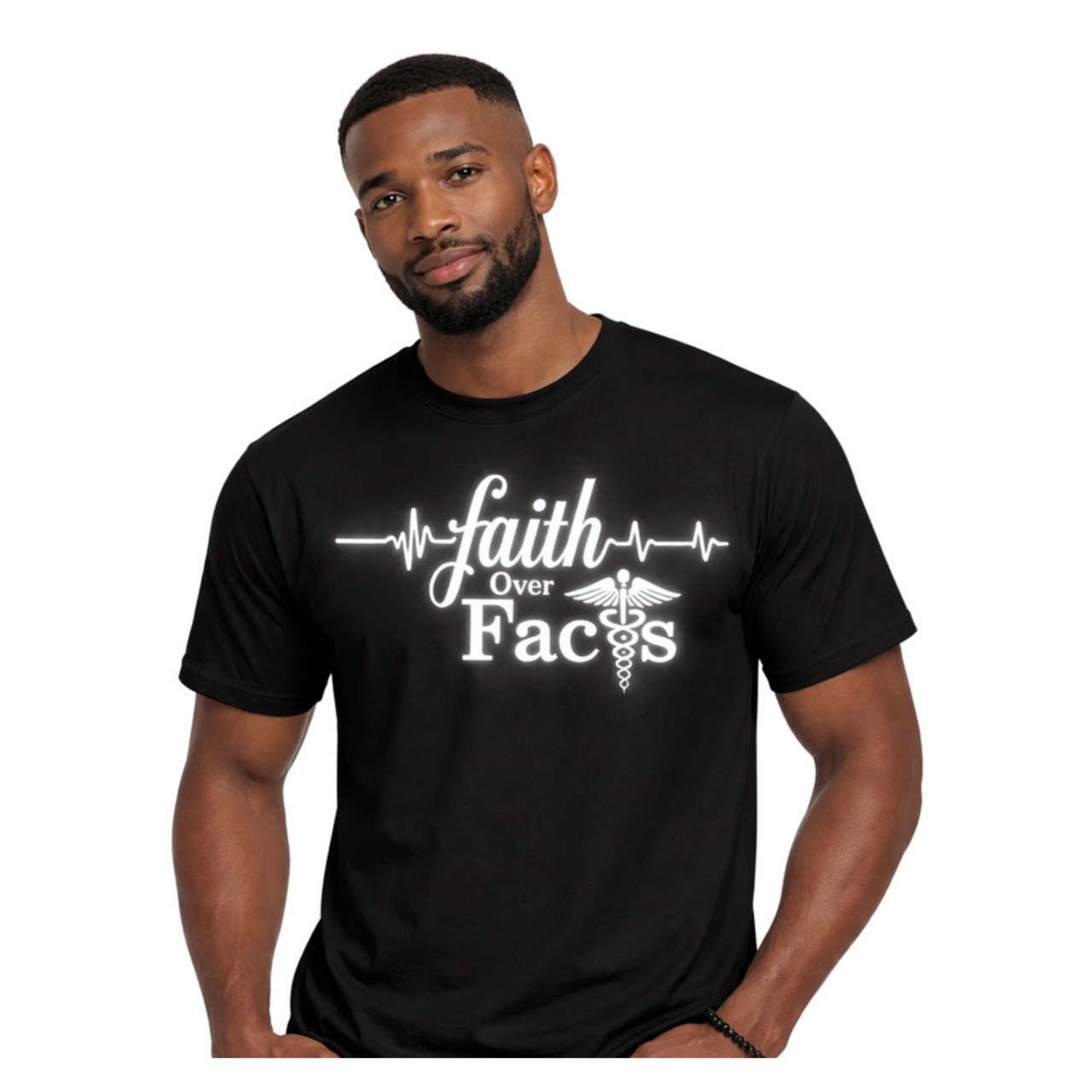 Faith Over Facts Black T‑Shirt product thumbnail image