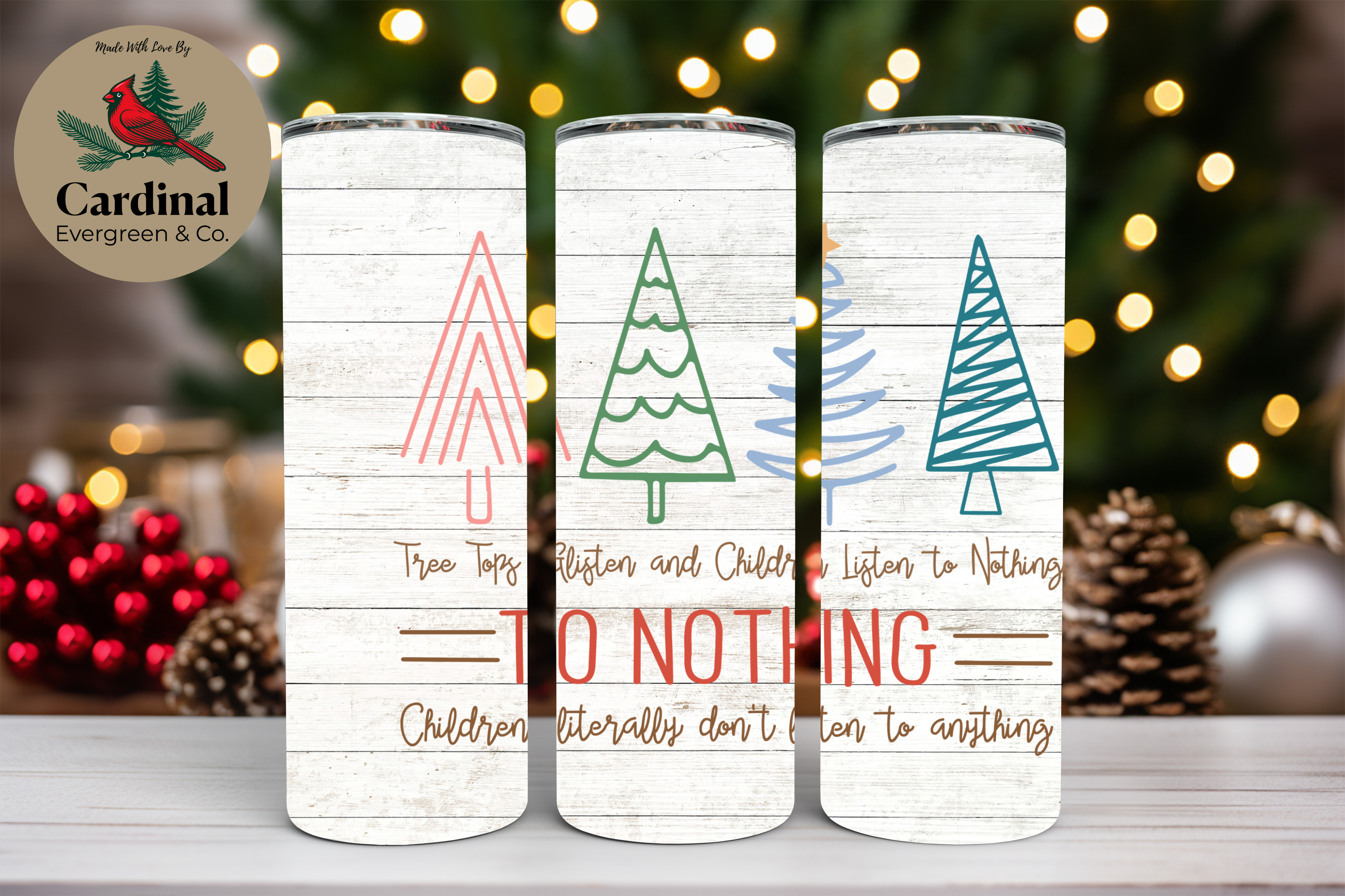 Holiday Family Stainless Steel Tumbler — 'Do Nothing' Christmas Tree Design, 20oz