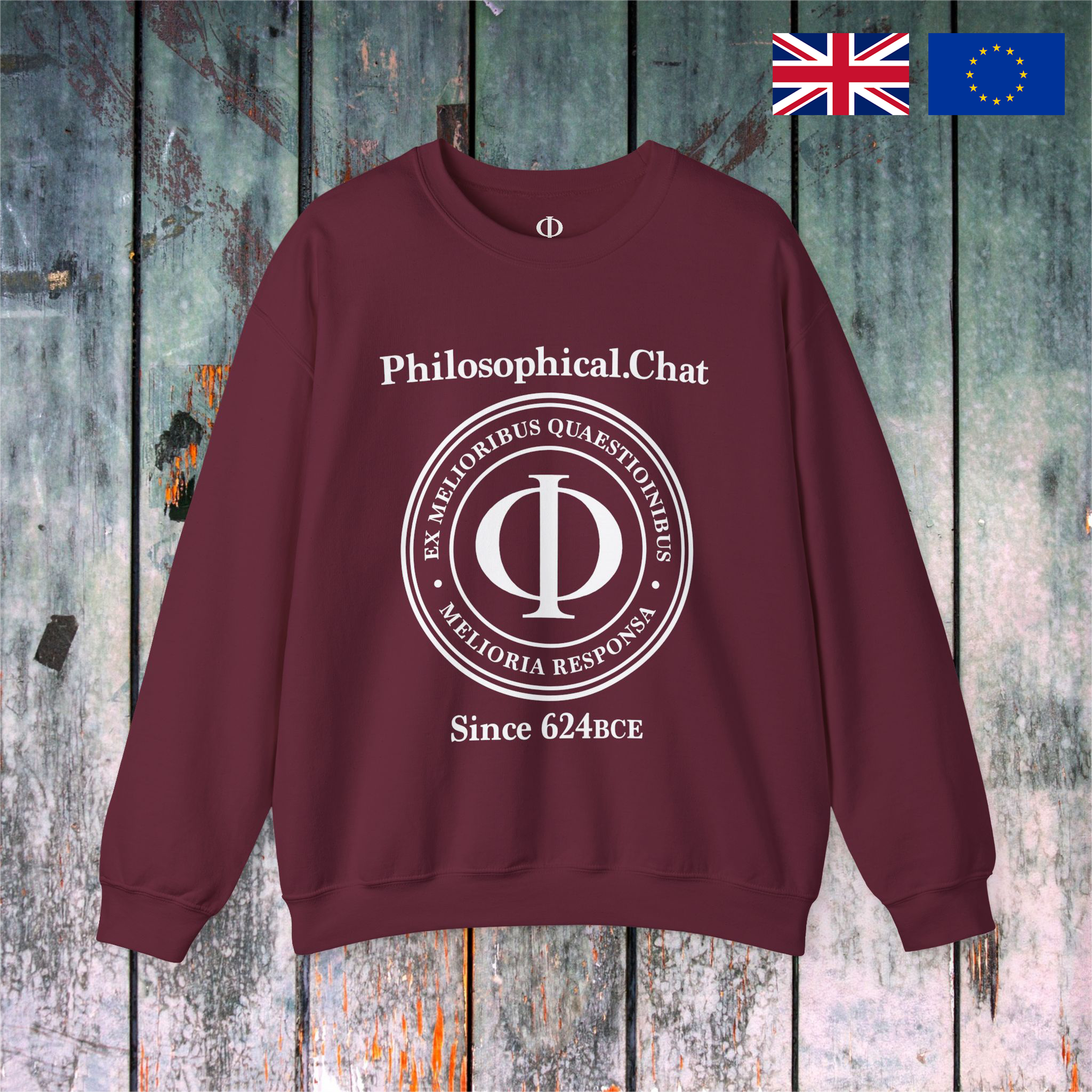 Philosophical Moto, UK Stock - Unisex Crewneck Sweatshirt product thumbnail image Philosophical Moto, UK Stock - Unisex Crewneck Sweatshirt product thumbnail image
