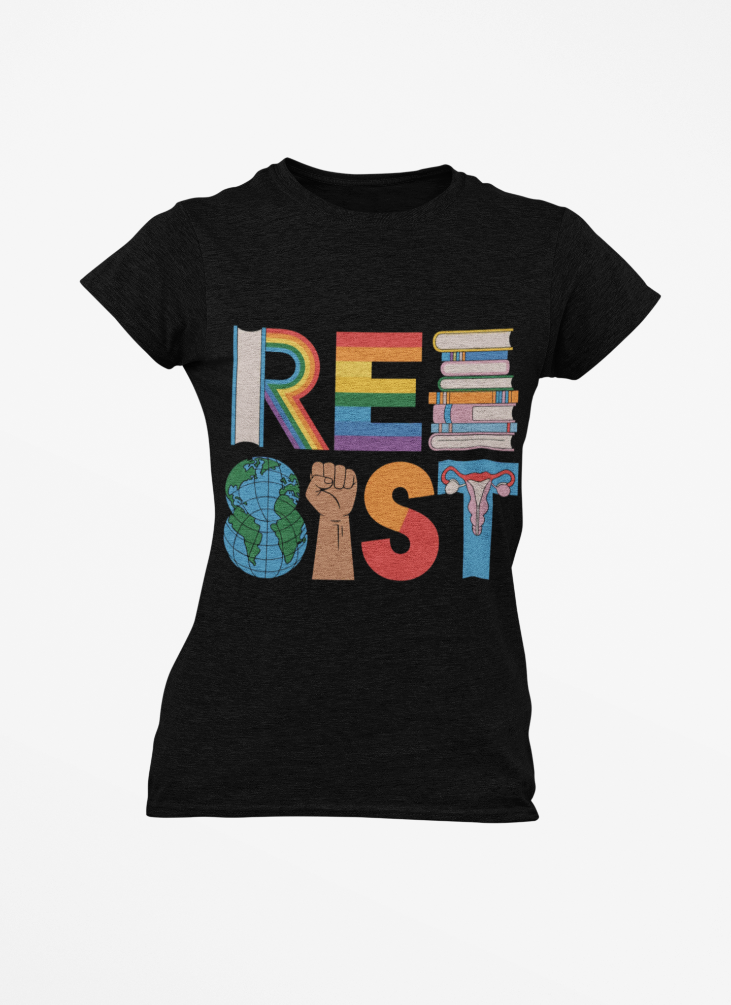 RESIST // Earth, Books, & Equality Graphic Tee product thumbnail image RESIST // Earth, Books, & Equality Graphic Tee product thumbnail image