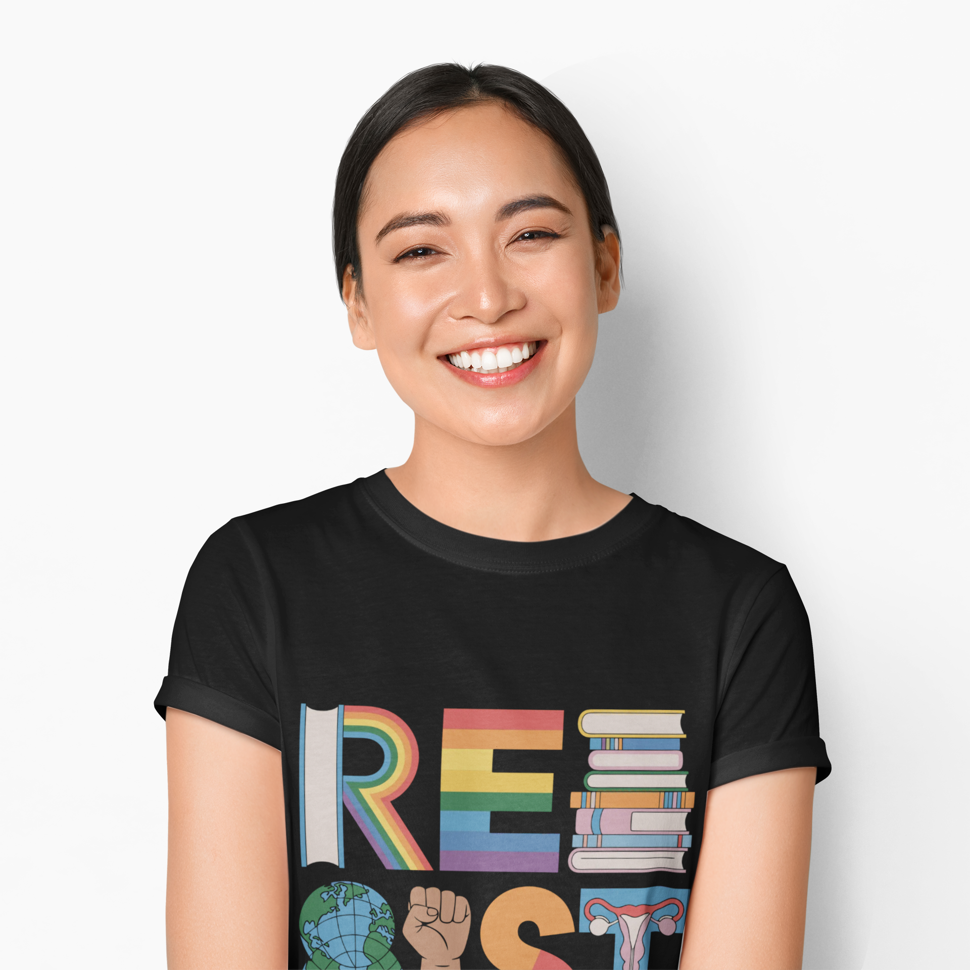 RESIST // Earth, Books, &amp; Equality Graphic Tee product thumbnail image