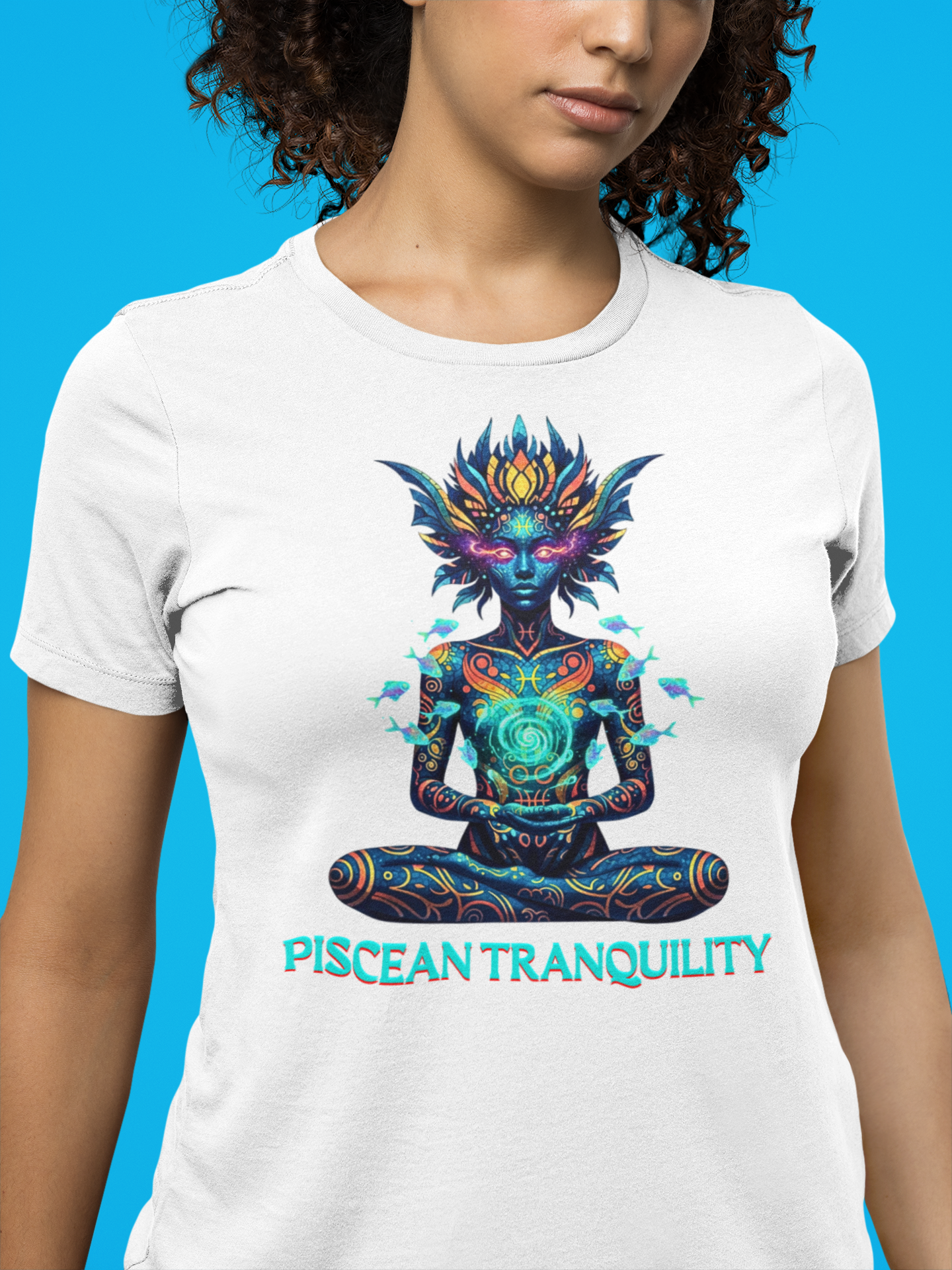 "Piscean Tranquility" Comfort Colors Pisces Zodiac Vibrant Graphic T-Shirt product thumbnail image