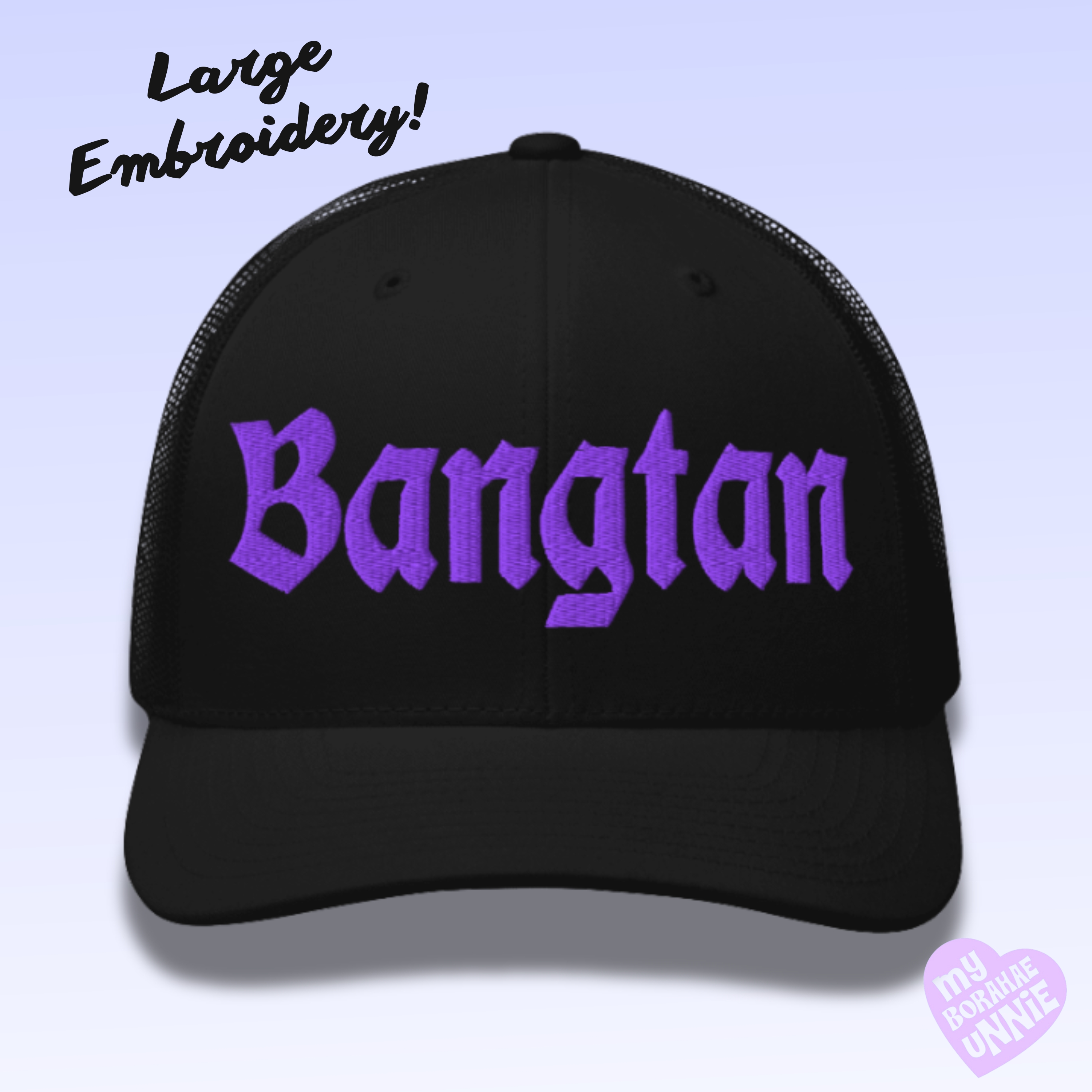 Embroidered Purple Thread Bangtan Kpop Foam Trucker Hat