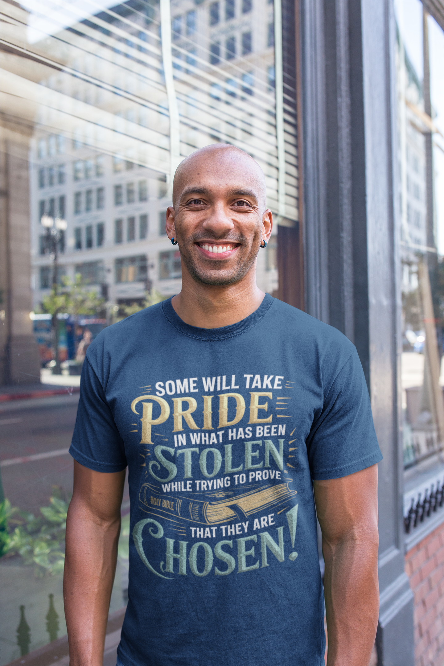 T‑Shirt — "Some Will Take Pride in What Has Been Stolen While Trying to Prove That They Are Chosen" (Feather Quill Design) product thumbnail image